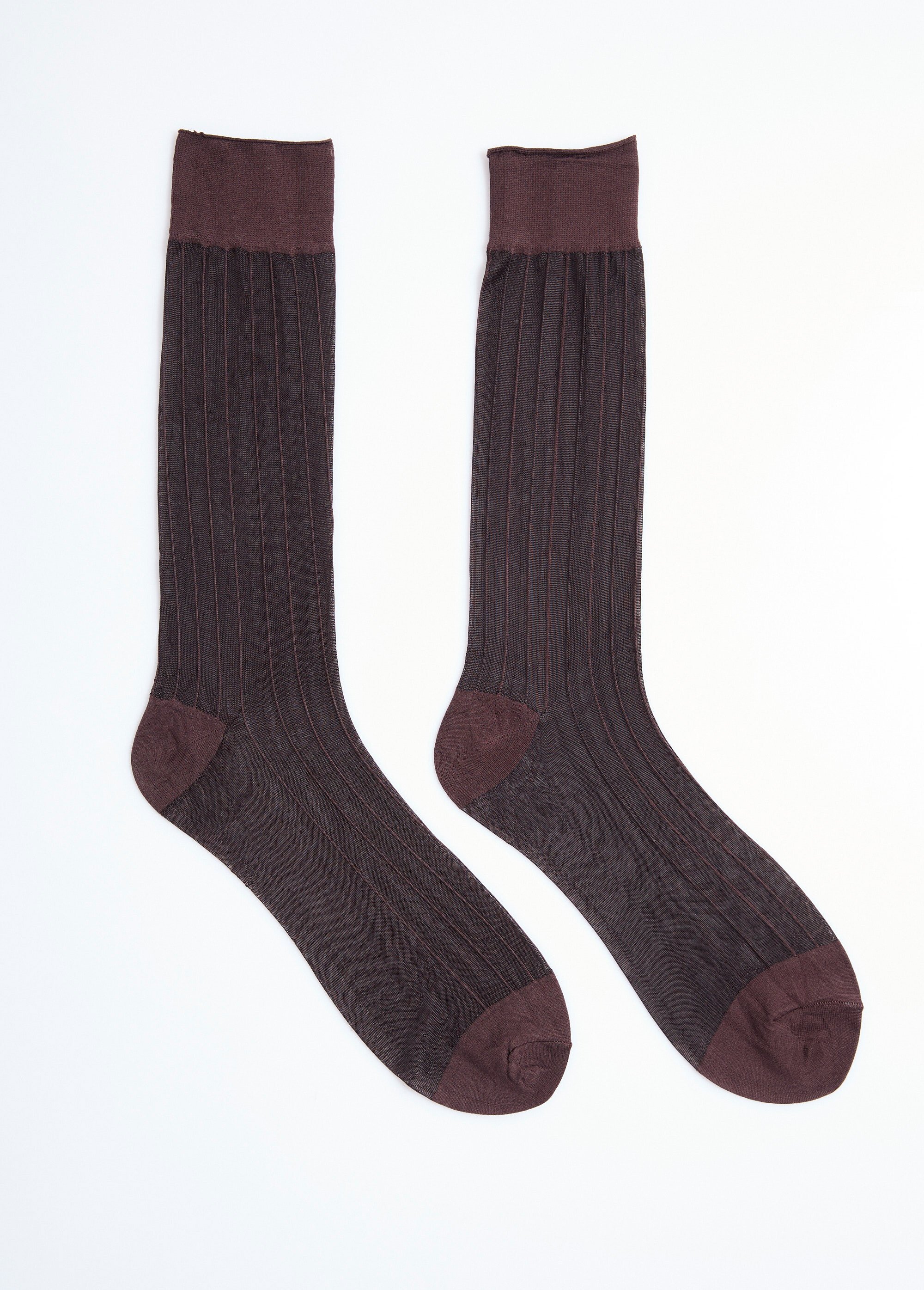 Chaussettes voile à côtes