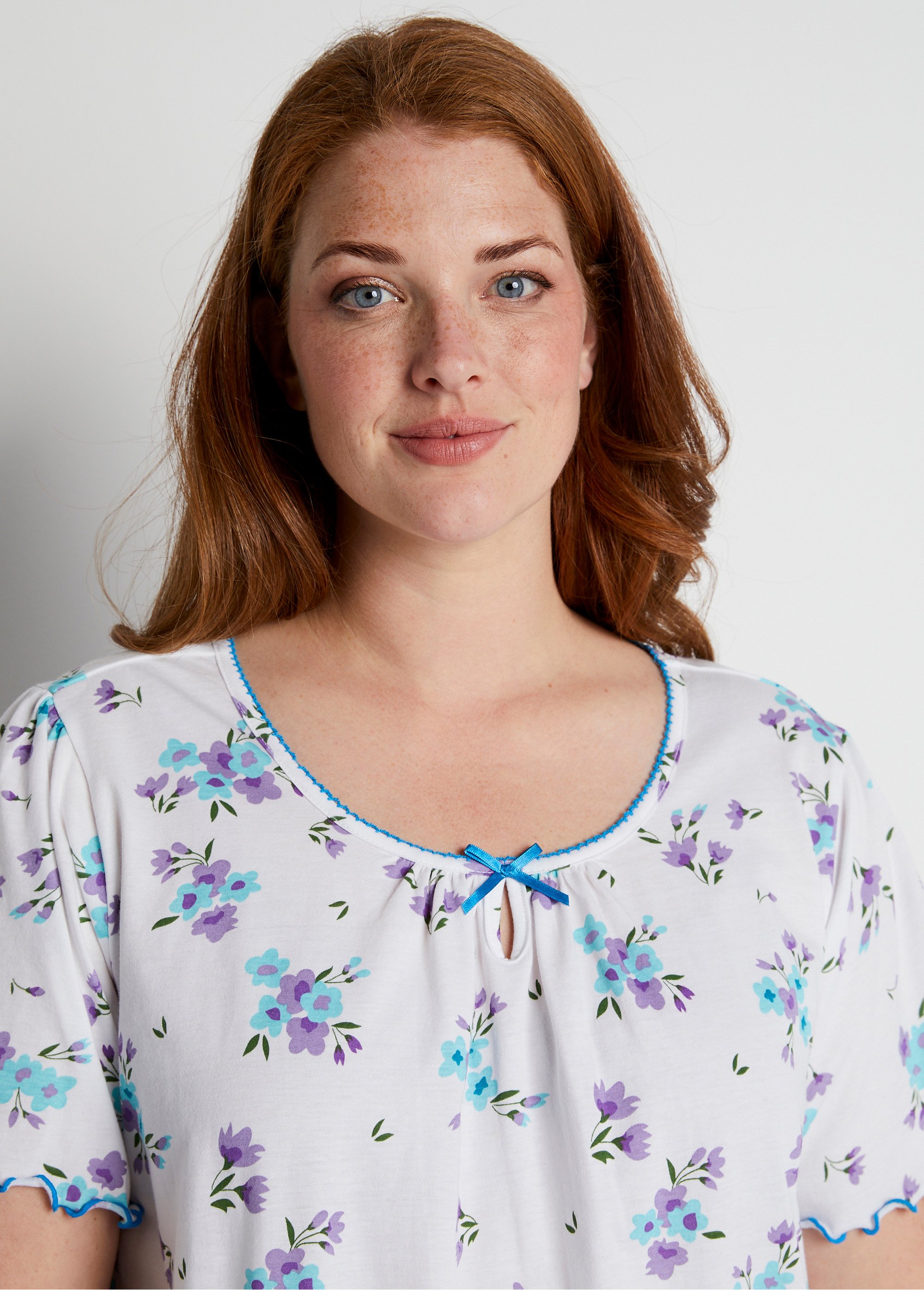 Chemise de nuit coton manches courtes