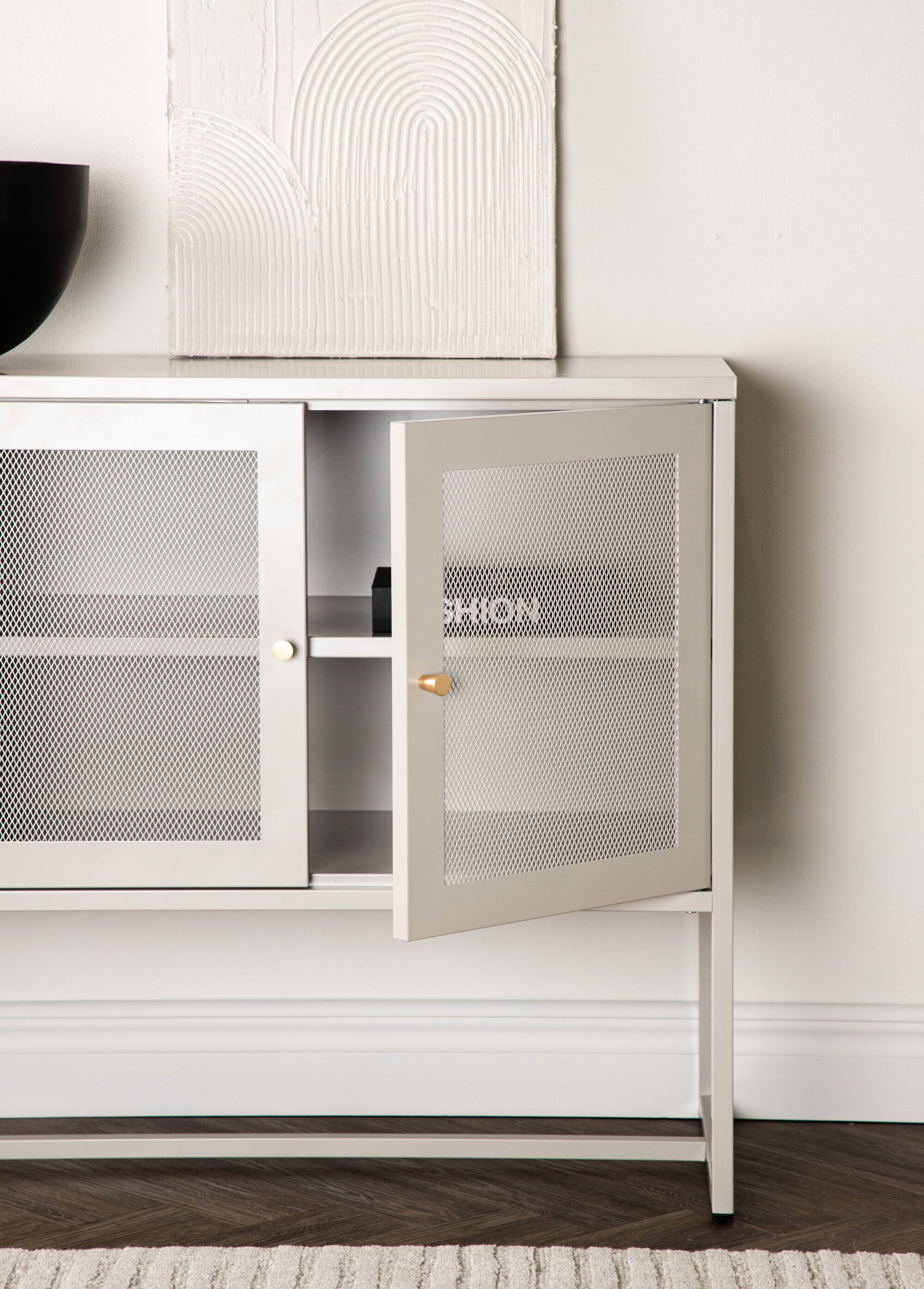 Console à portes grillagées, clair 2 BEIGE VEN-15624-250 DE3