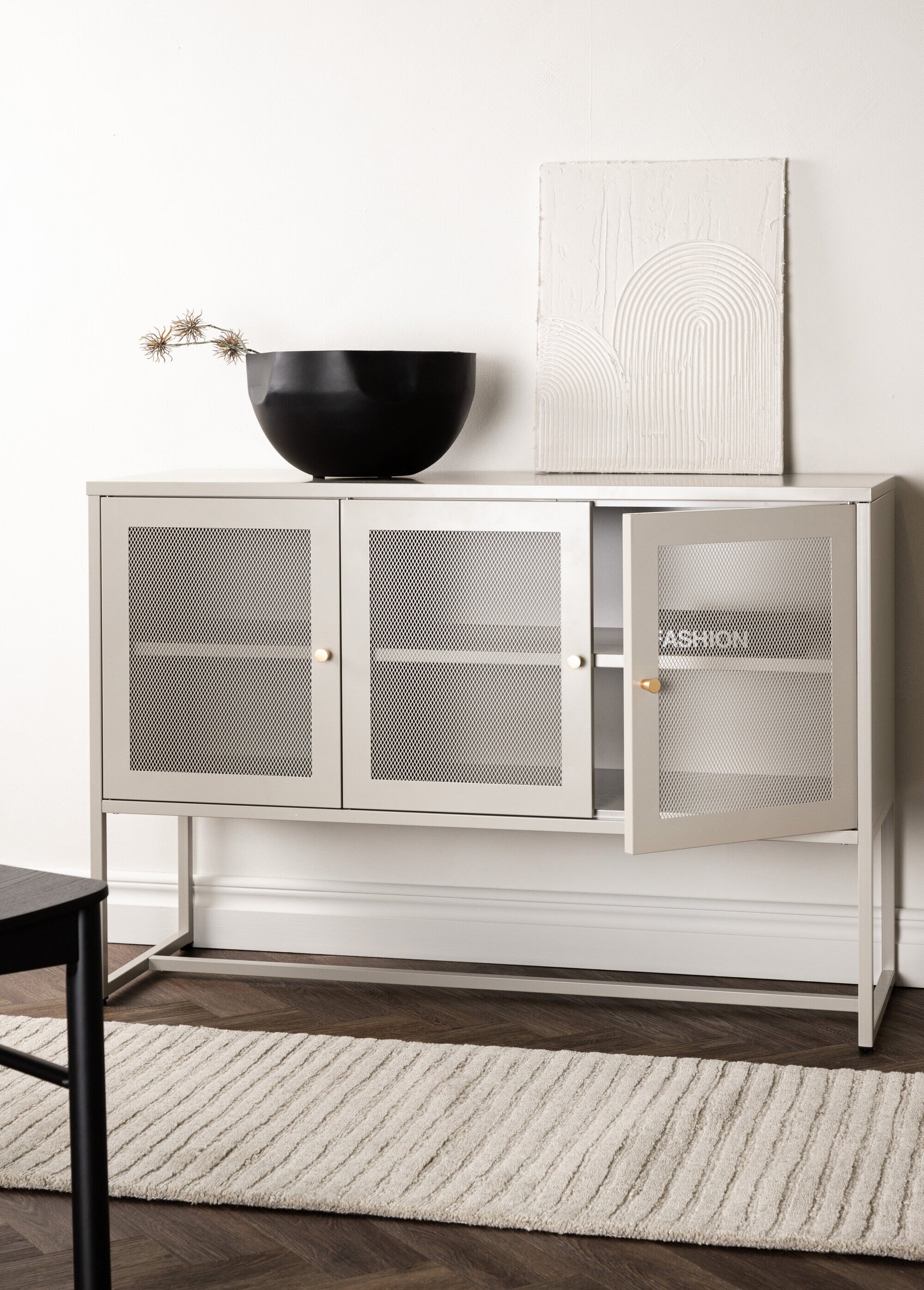 Console à portes grillagées, clair 2 BEIGE VEN-15624-250 SI1