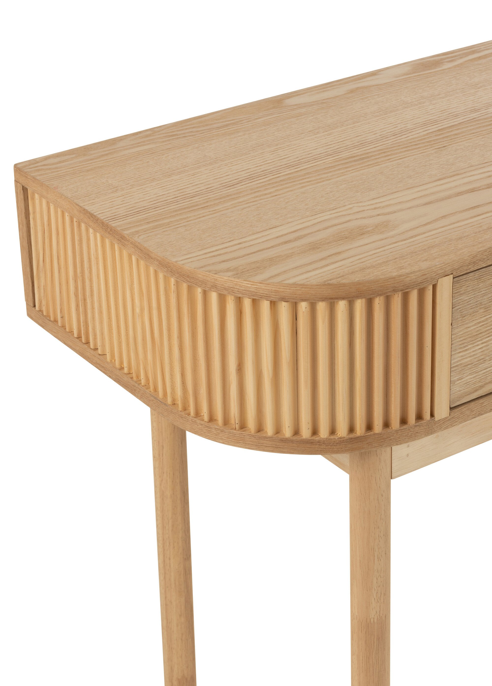 Console arrondie en pin clair rainuré BEIGE JP-50771 DE2
