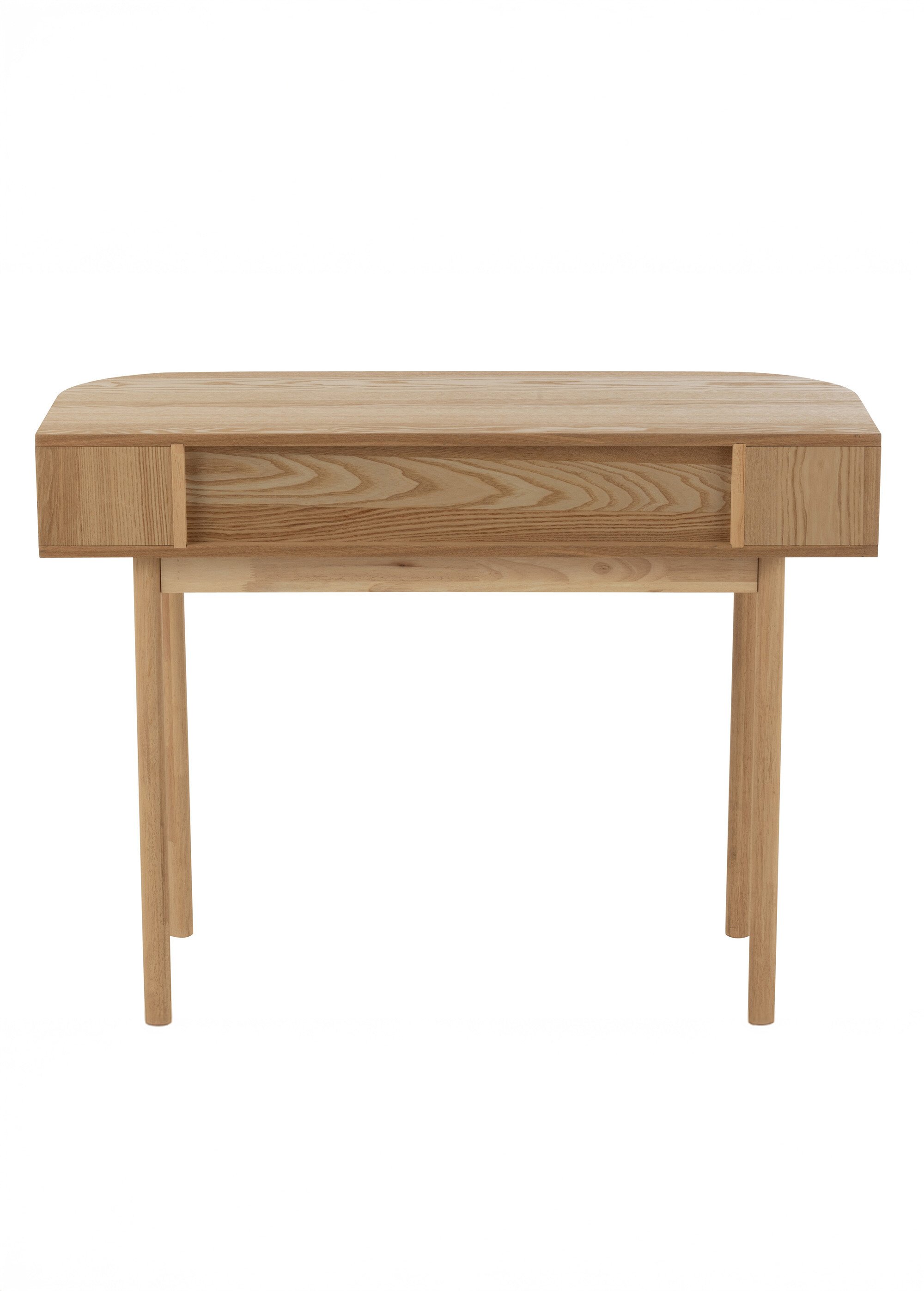 Console arrondie en pin clair rainuré BEIGE JP-50771 DO1