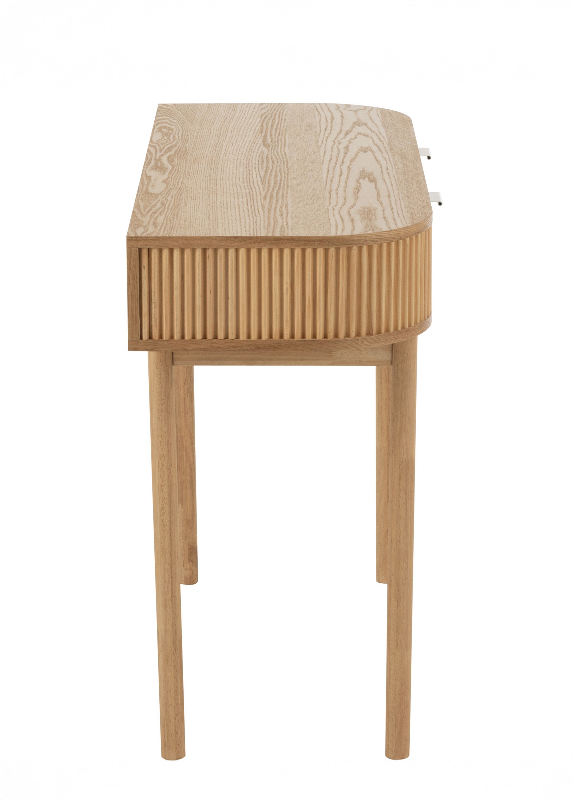 Console arrondie en pin clair rainuré BEIGE JP-50771 DR1