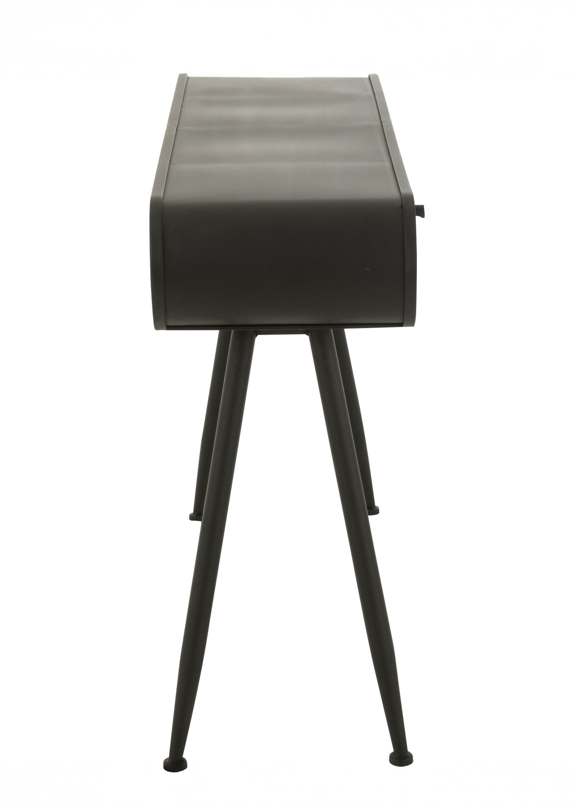 Console arrondie métal et tiroir bois NOIR JP-55969 DR1