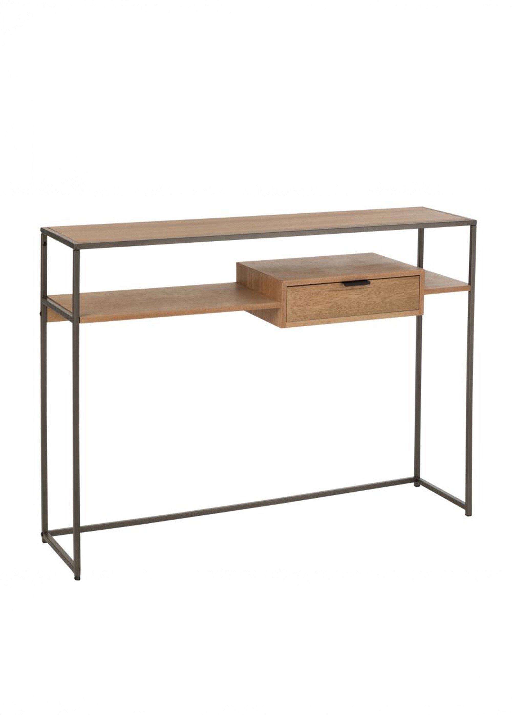 Console-bureau en bois clair et métal BEIGE JP-10606 FA1