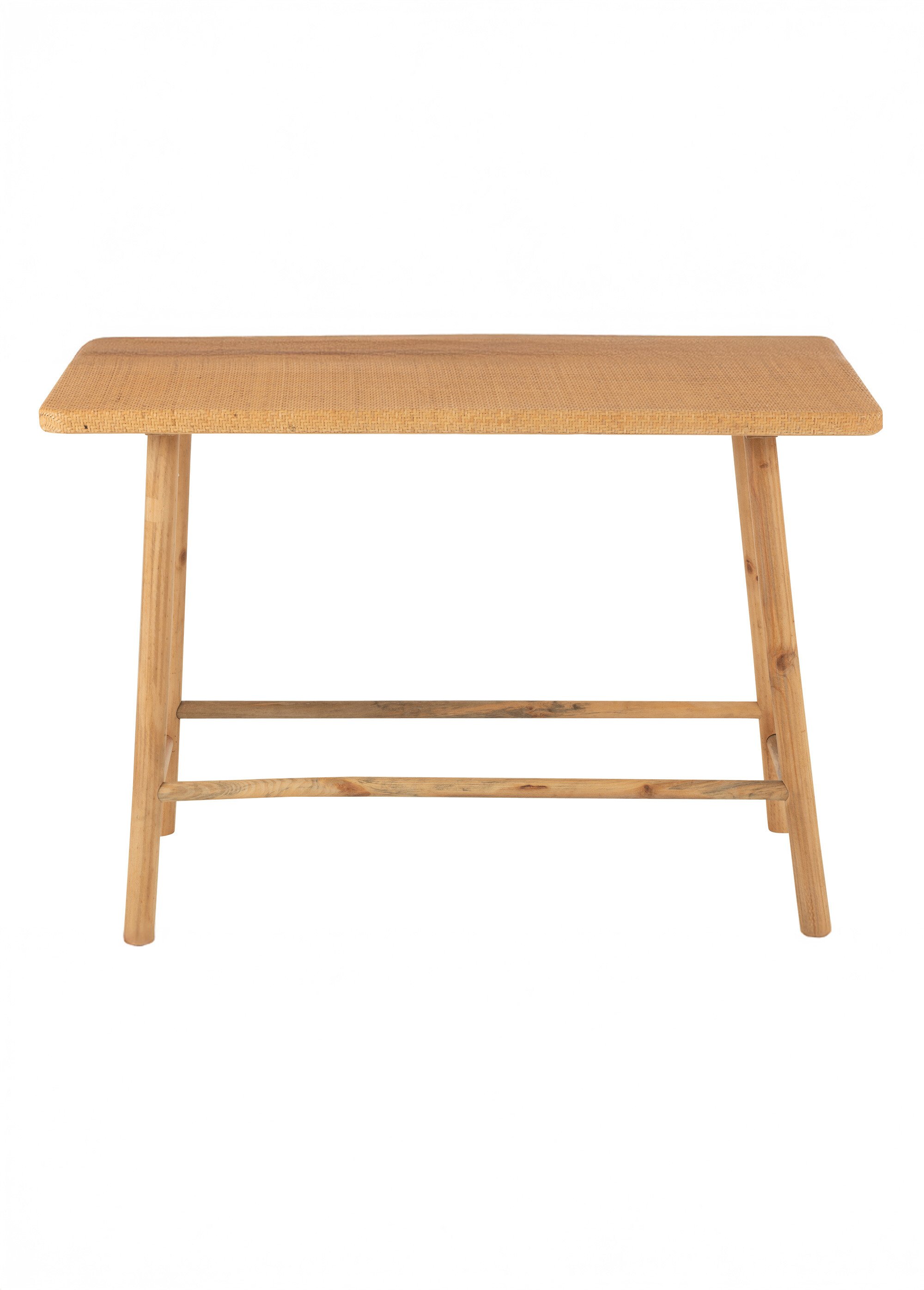 Console en bois, plateau fibres tressées BEIGE JP-50758 DE1
