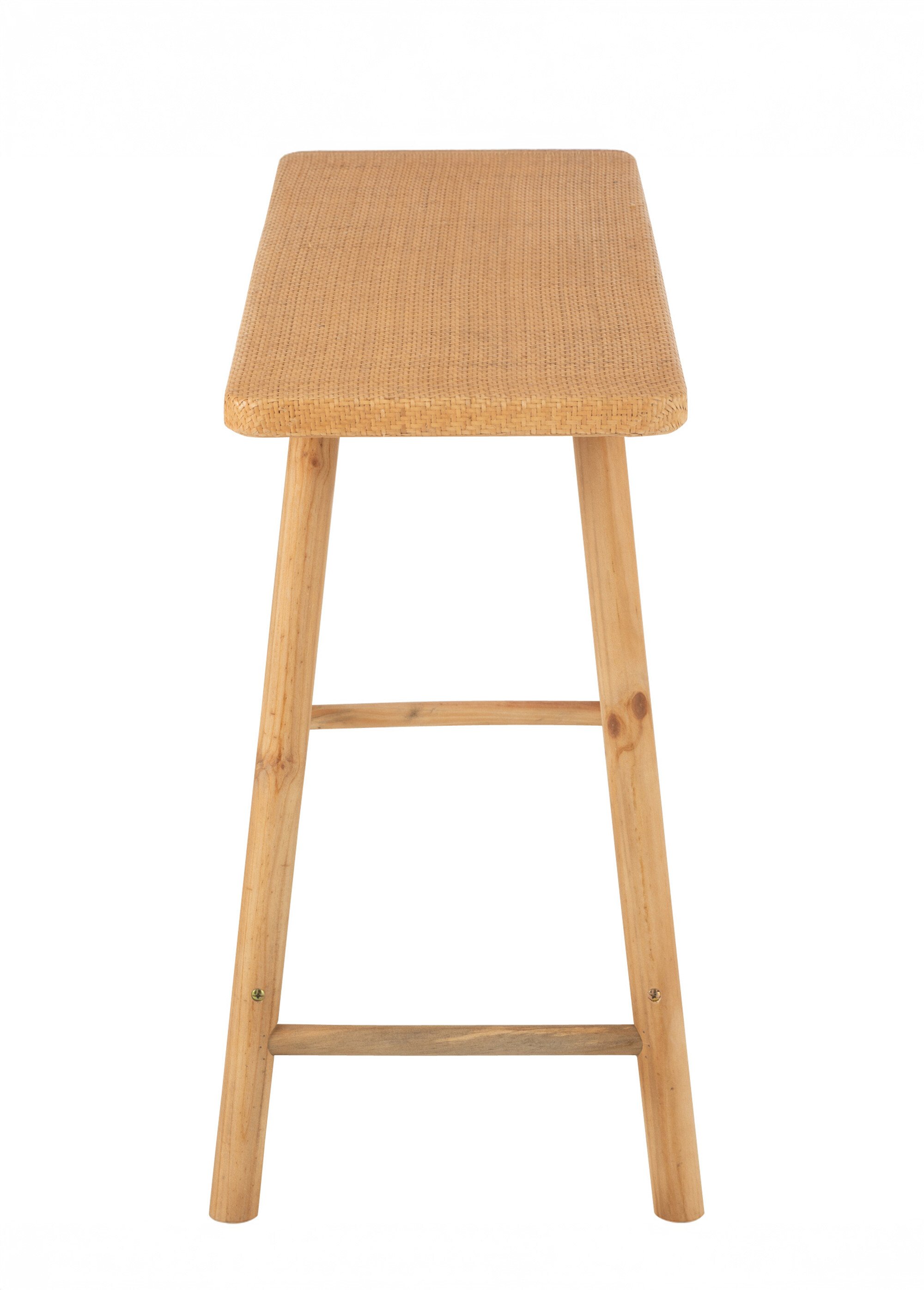 Console en bois, plateau fibres tressées BEIGE JP-50758 DR1