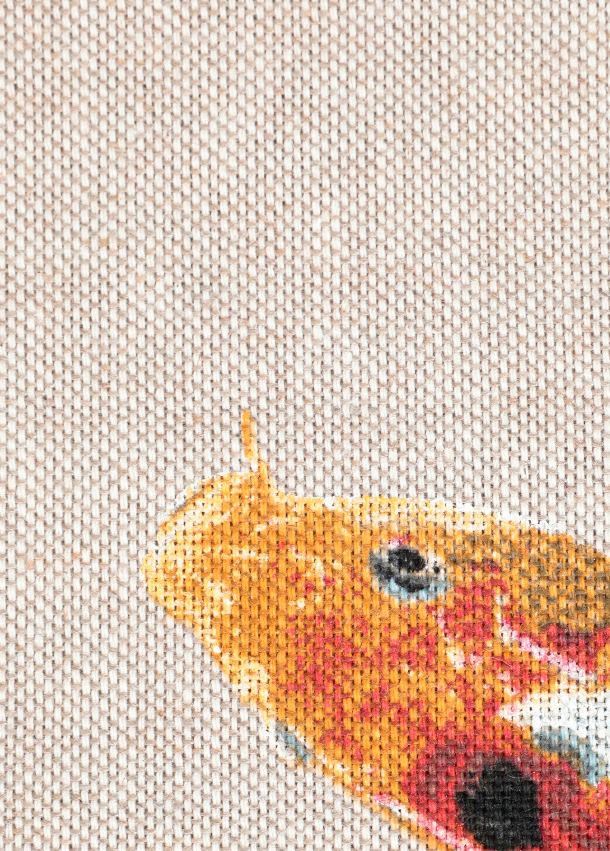 Coupon tissu coton/lin, carpes 2x1,4m IMP CARPE COT149842 DE2