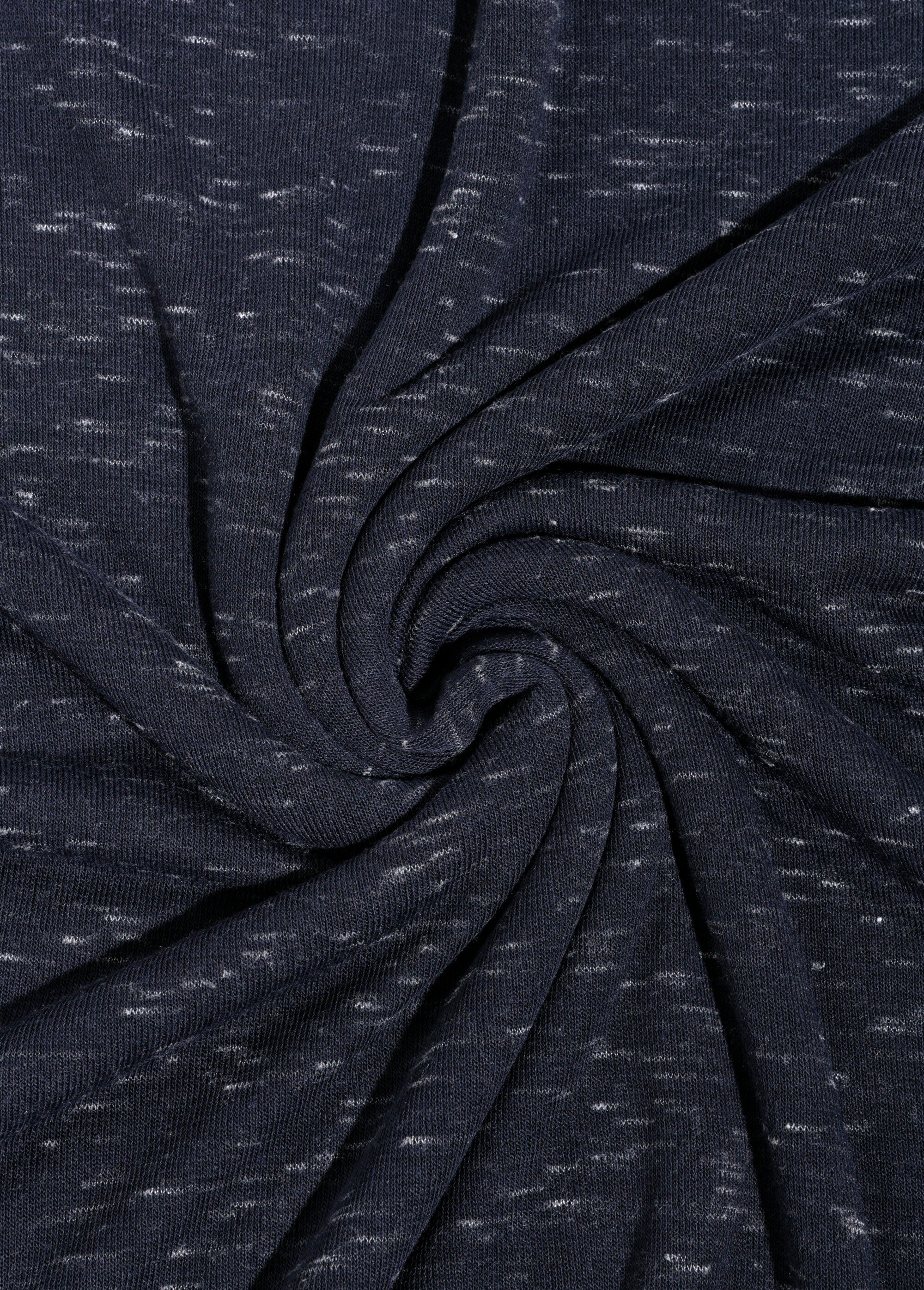 Coupon tissu habillement jersey moucheté BLEU COT128266 FA1