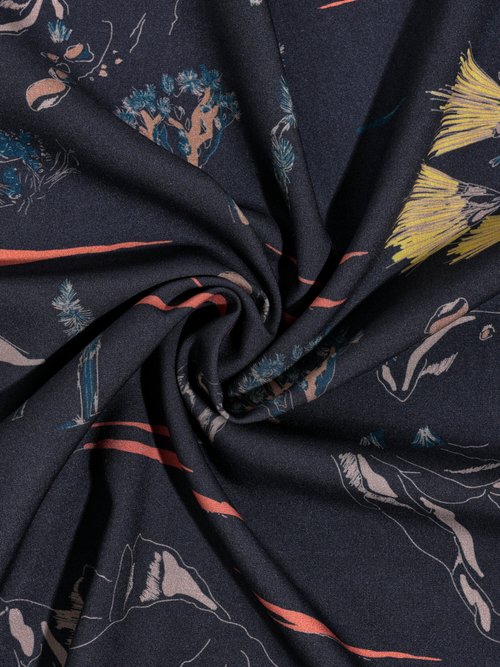 Coupon tissu habillement, poétique NOIR COT136721 FA1