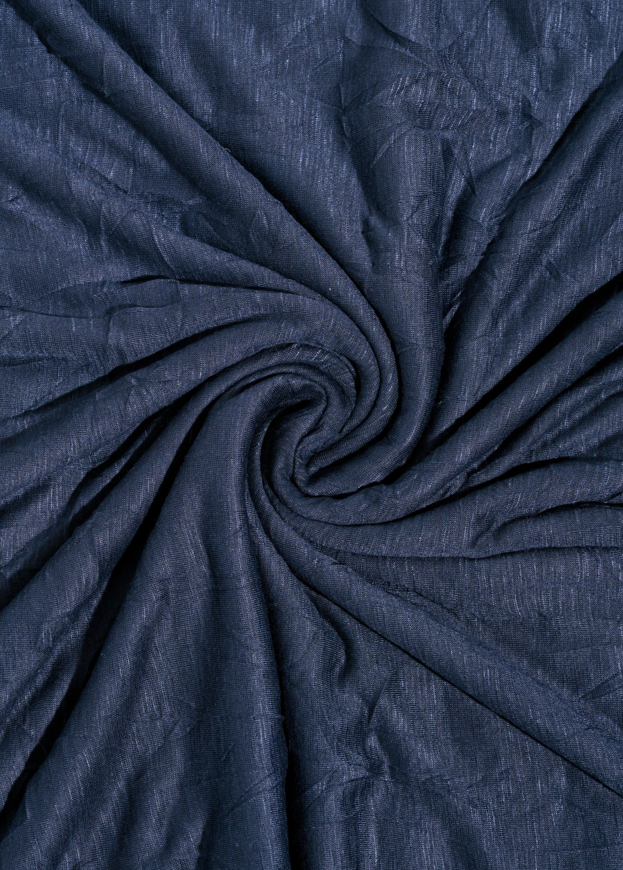 Coupon tissu jersey flammé habillement BLEU COT150219 FA1