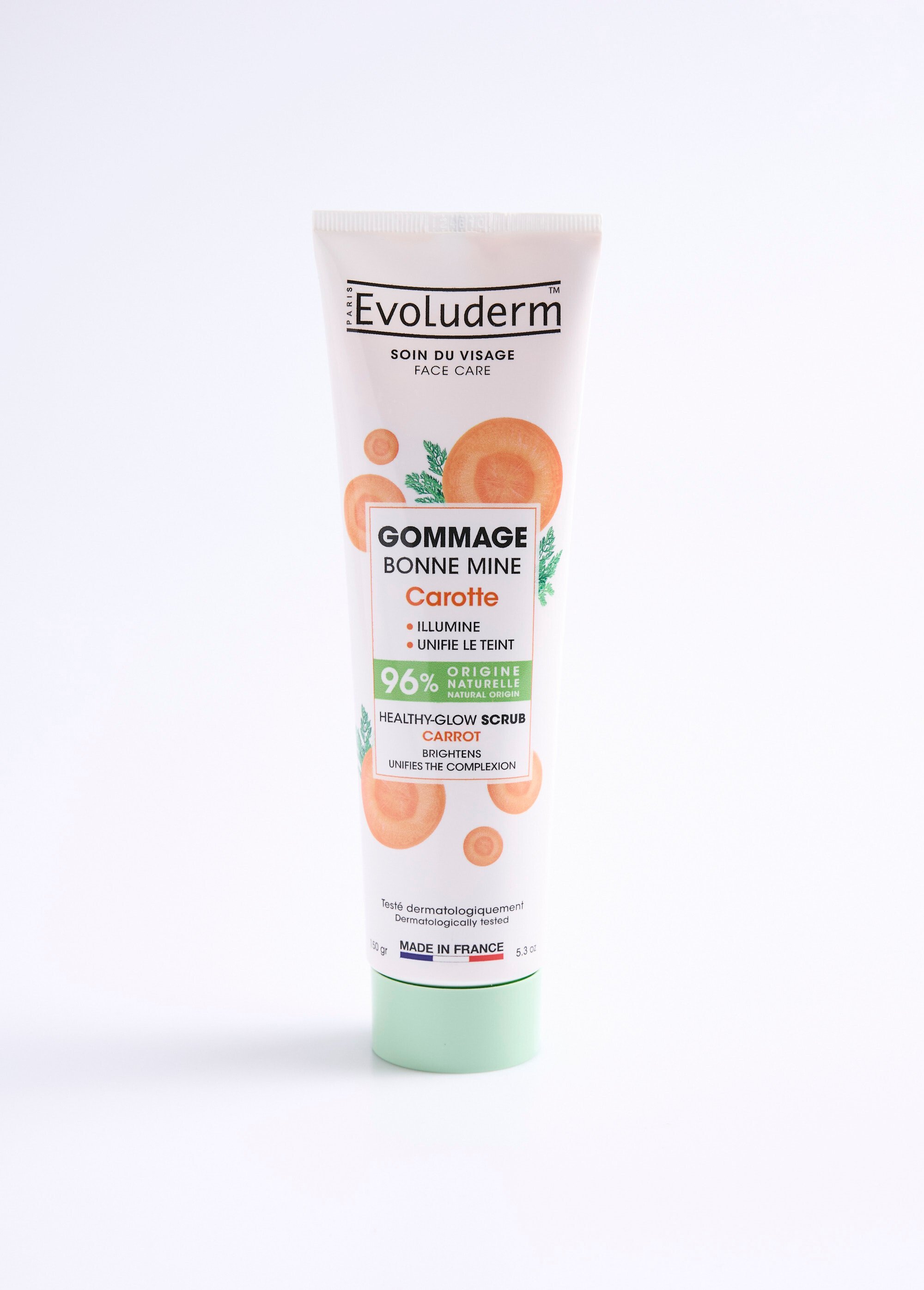 Gommage visage bonne mine à la carotte Blanc EVOGOMCAROTTE FA1