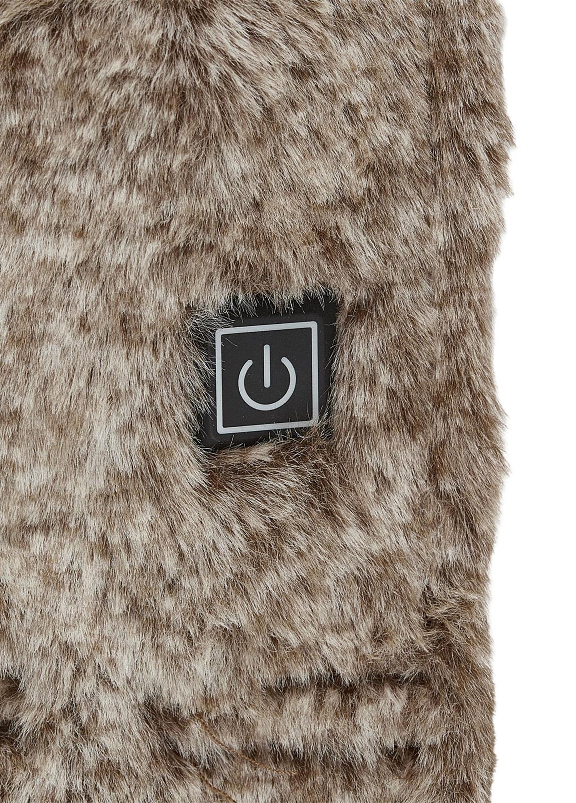 Jeté couvre siège chauffant USB fourrure Marron CMP-SB0041 DE2