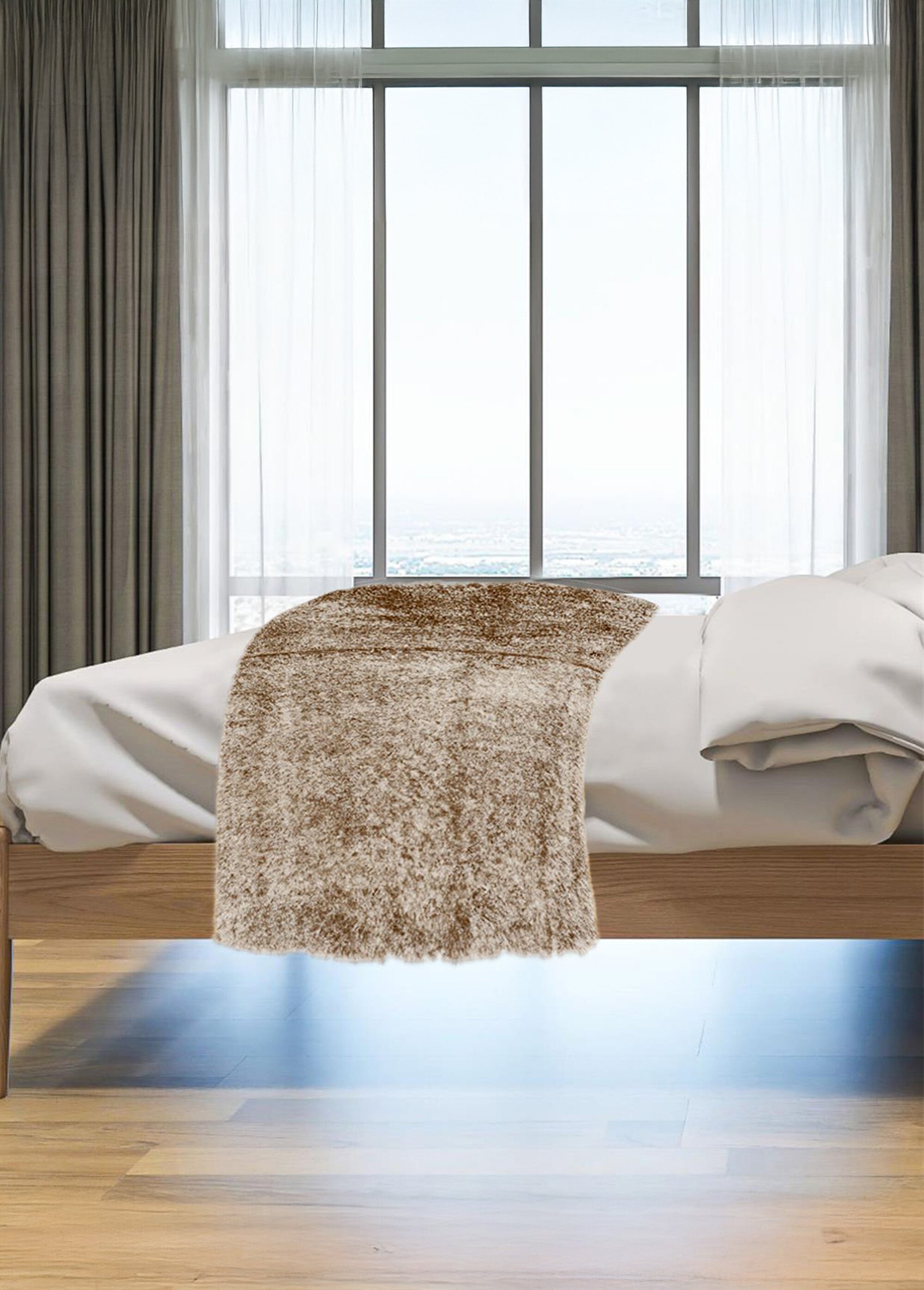 Jeté couvre siège chauffant USB fourrure Marron CMP-SB0041 SI2