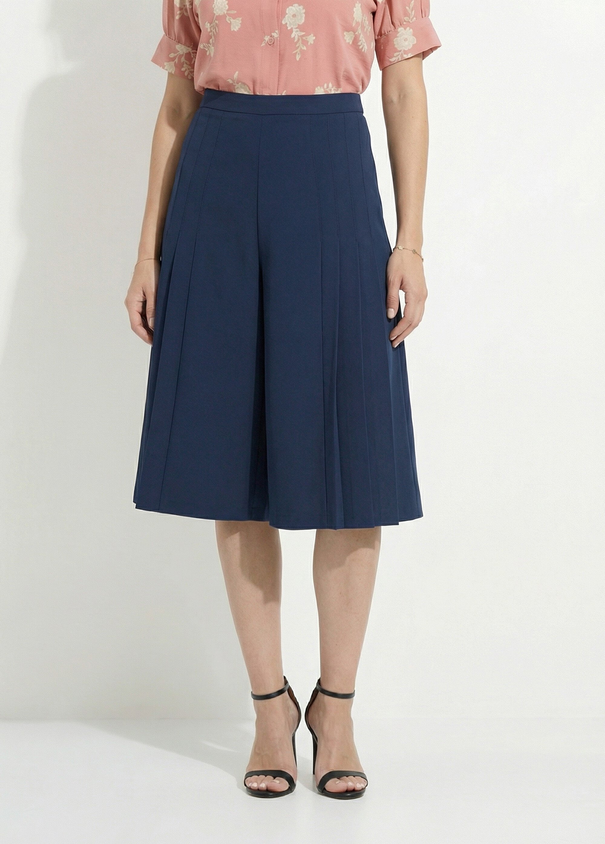 Jupe-culotte ample longue ceinture semi élastiquée Femme Bleu LUGE FA1