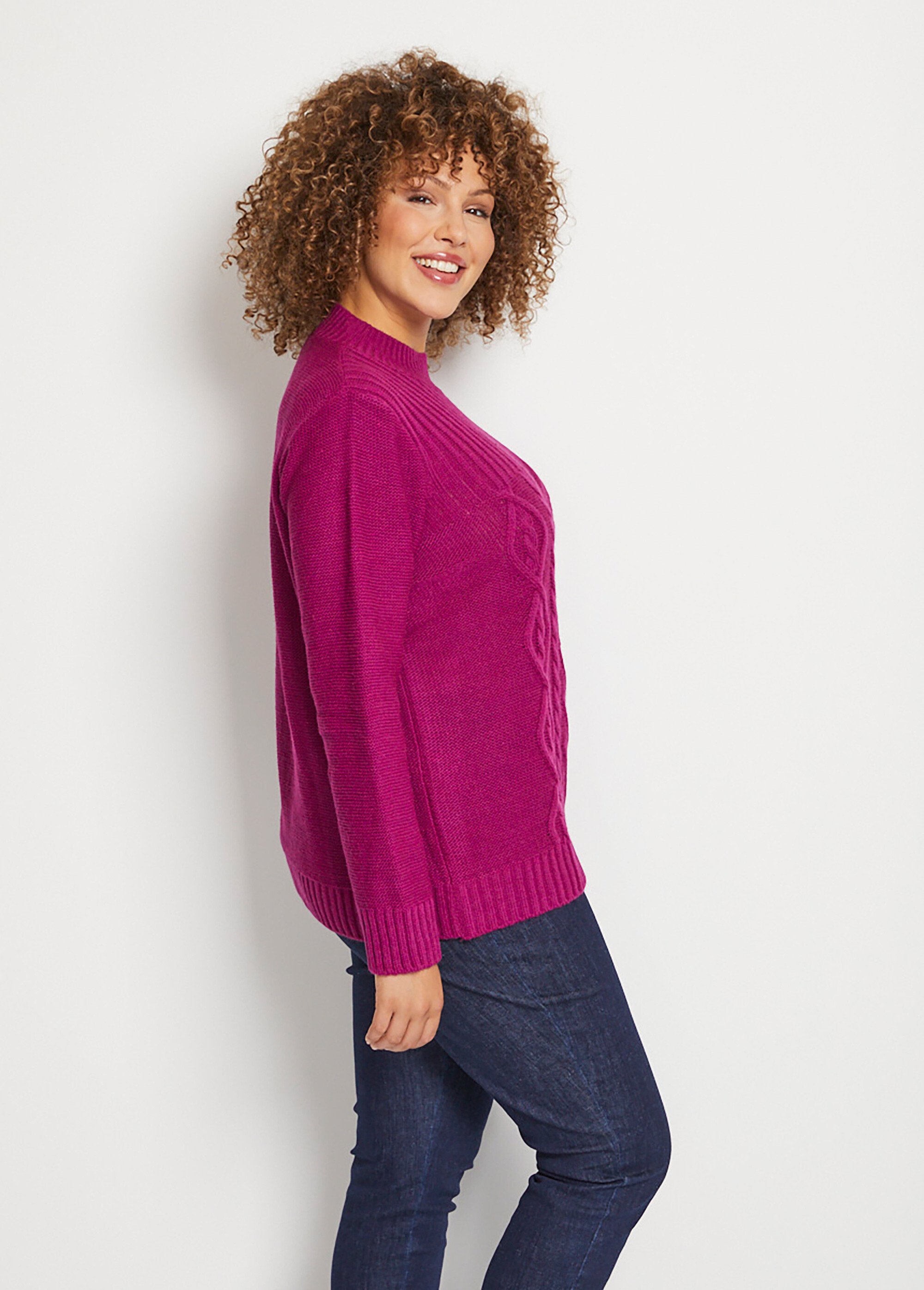 Pull  style irlandais Femme Grande Taille Violet PALLIME DR1