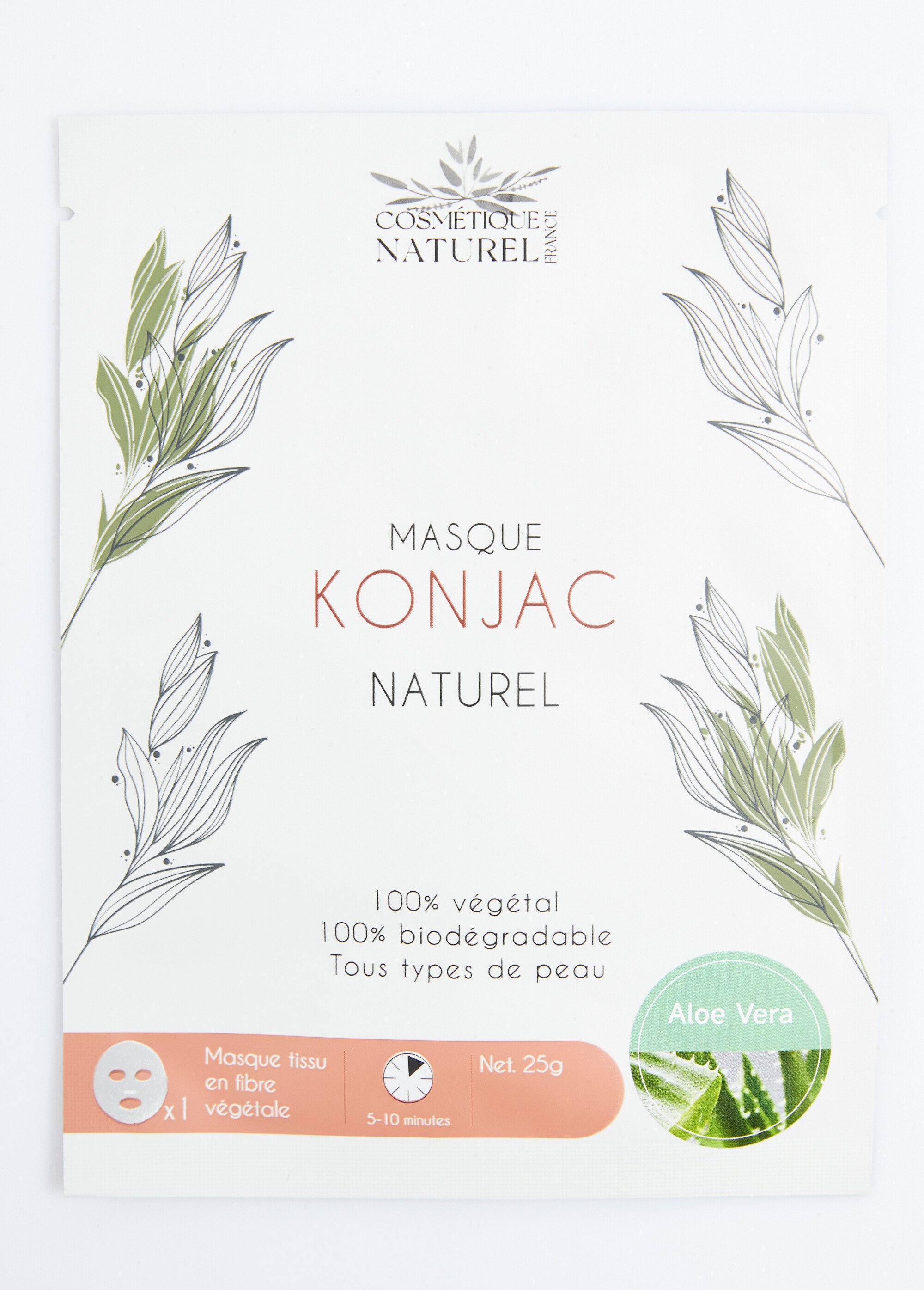 Masque biodégradable au konjac naturel Vert COSMASQUE FA2