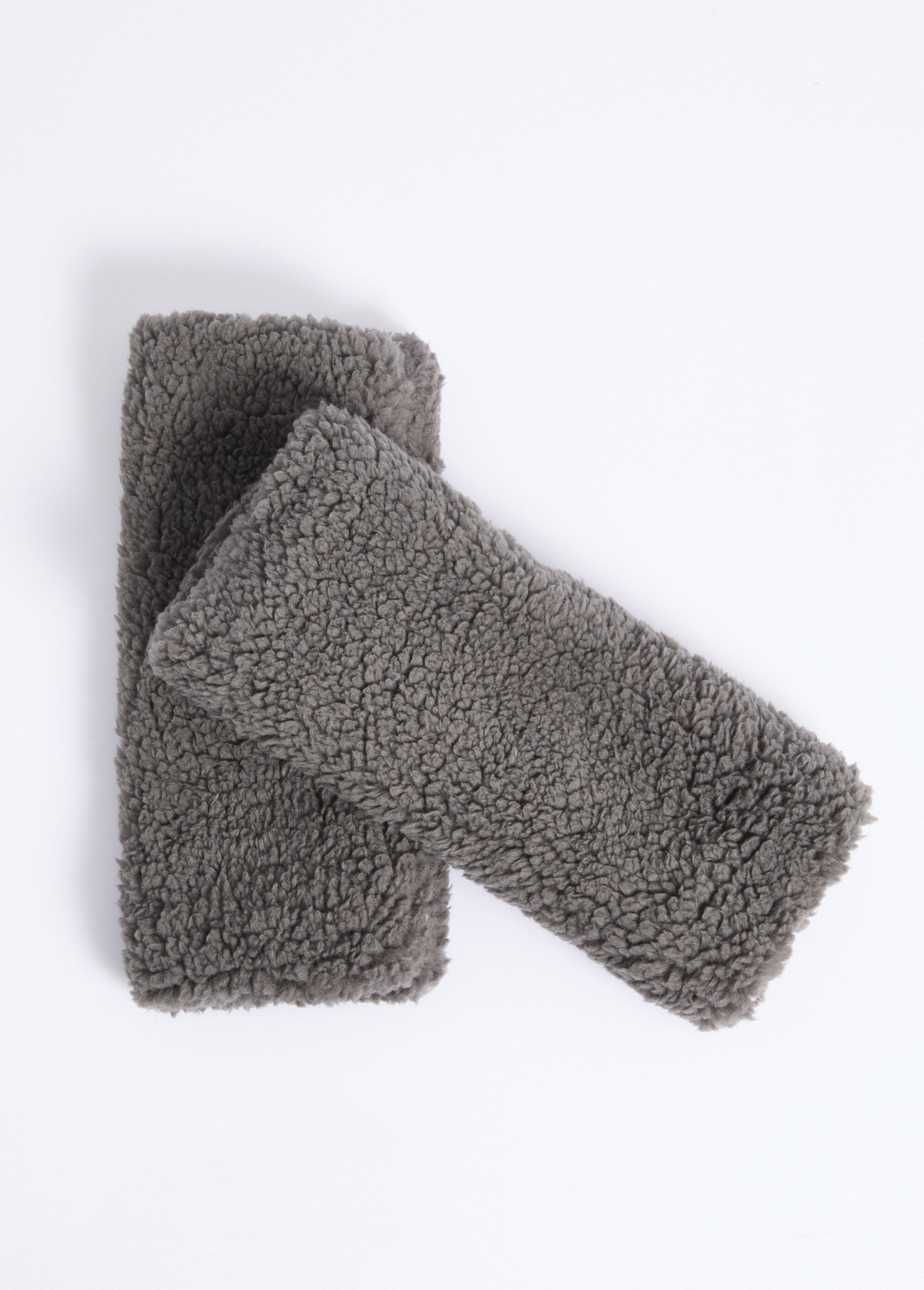 Mitaines chaudes polaire uni façon sherpa