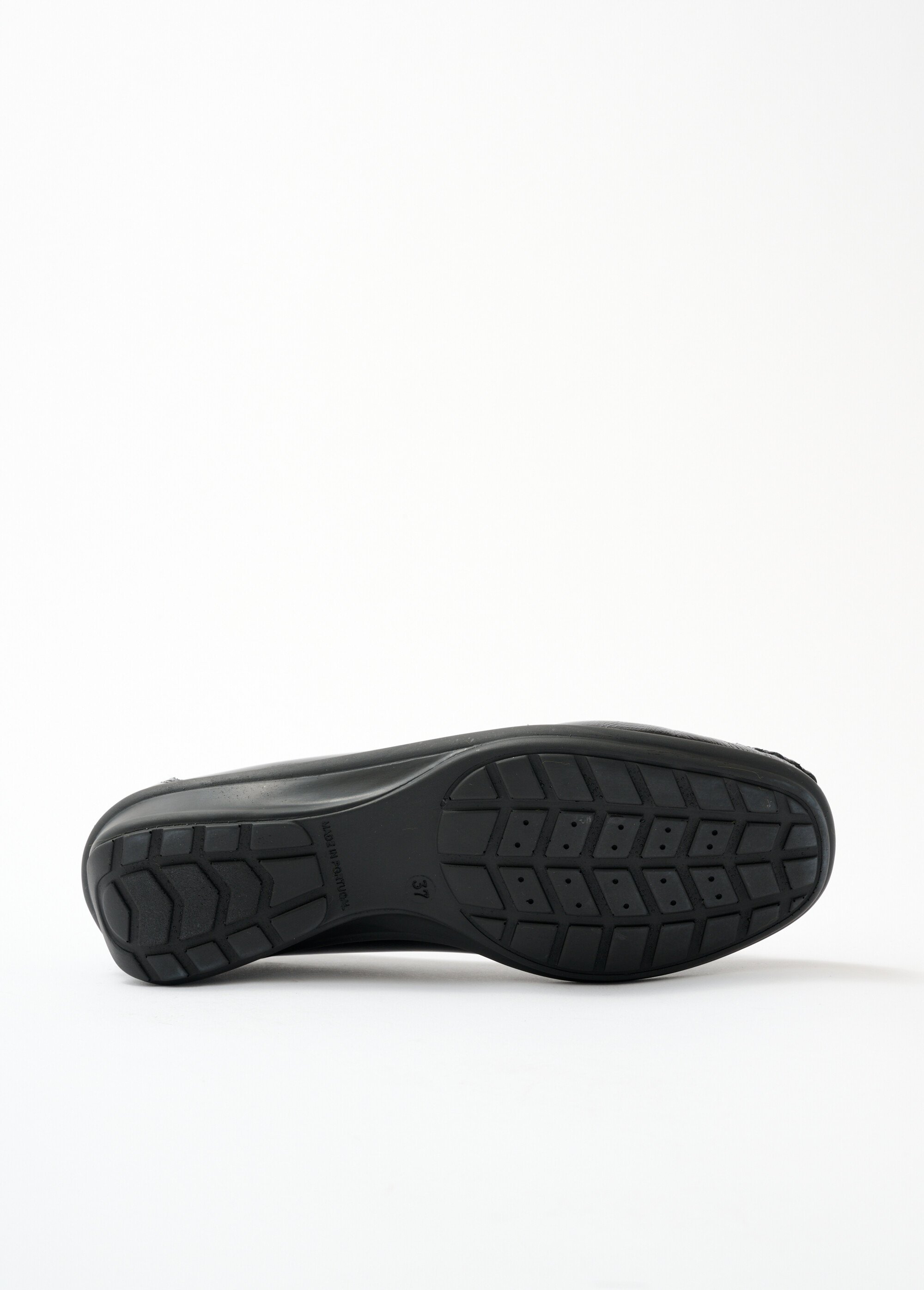 Mocassins compensés cuir patte frangée Femme Noir ODIN UN1