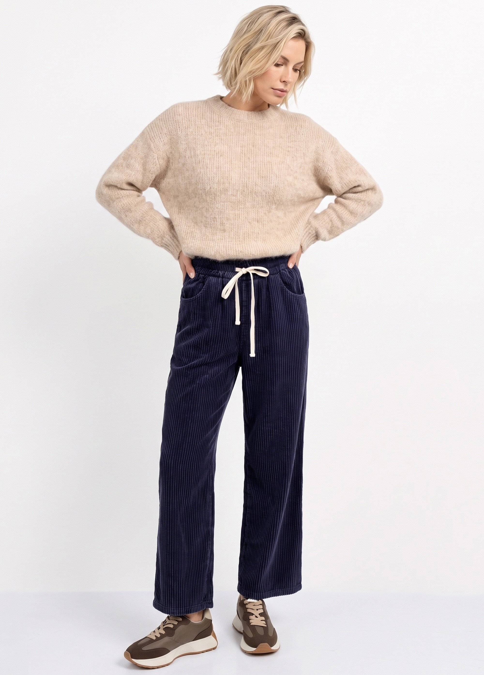 Pantalon élastique velours grosses cotes