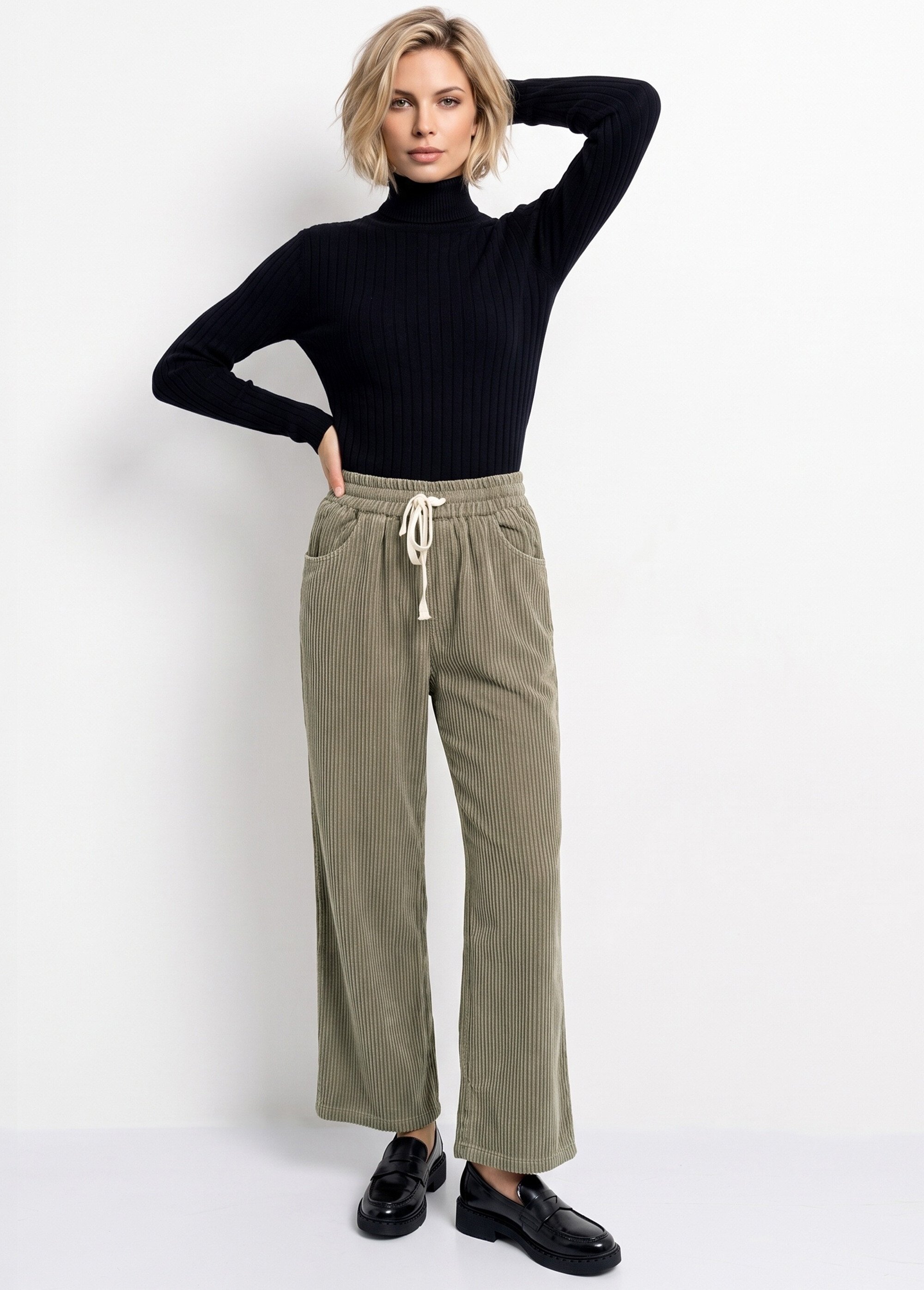 Pantalon élastique velours grosses cotes