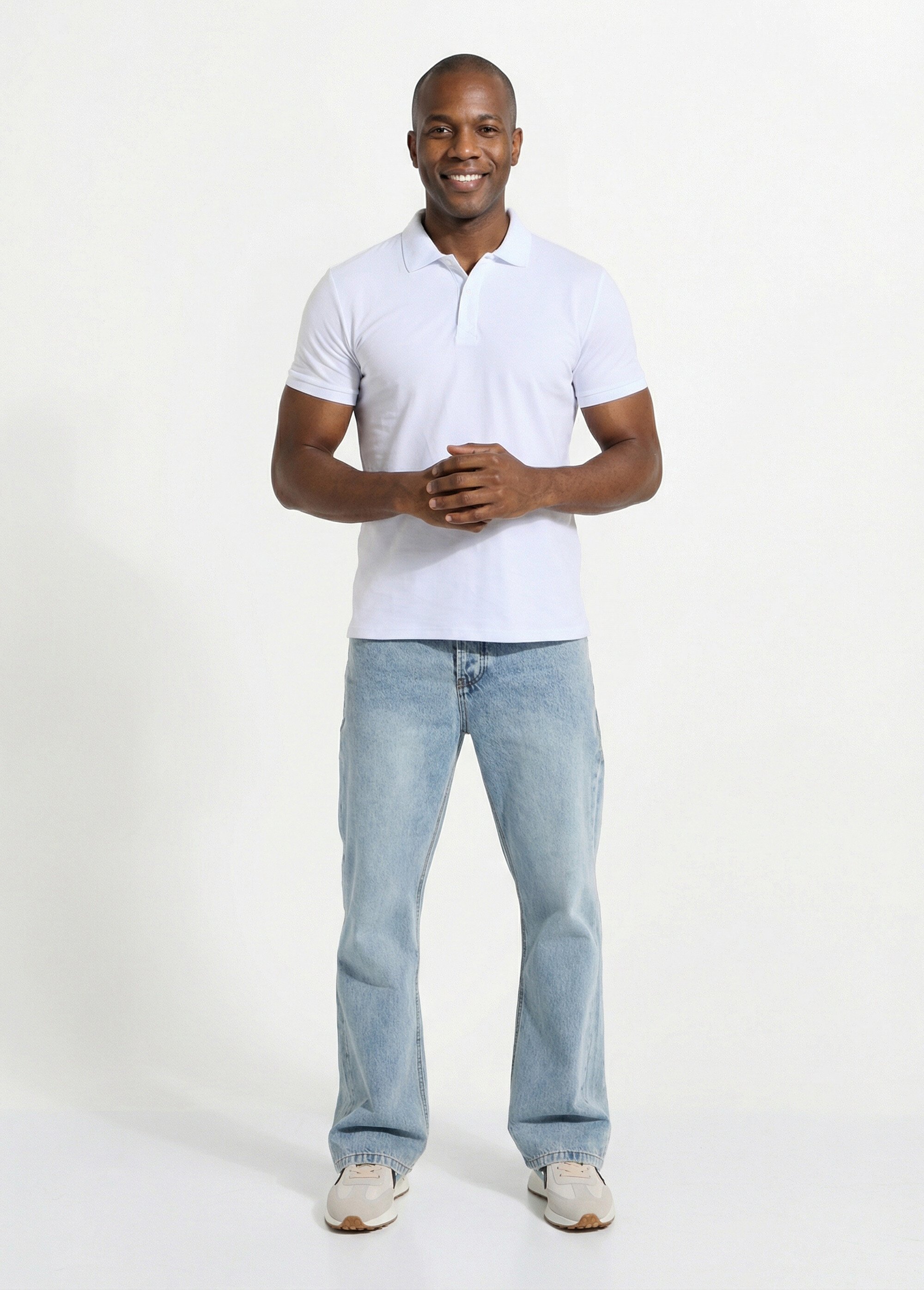 Polo homme manches courtes maille piquée Blanc LYS150 SF1