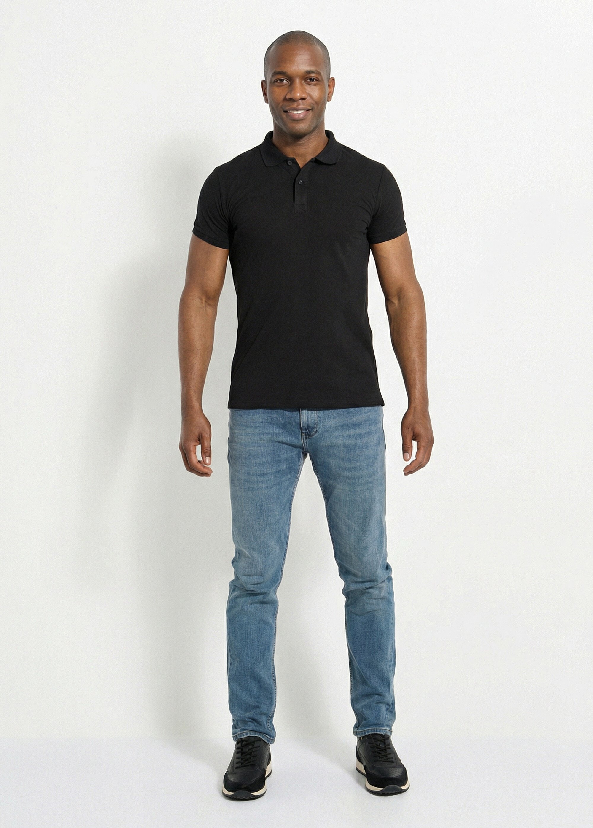 Polo homme manches courtes maille piquée Noir LYS150 SF1