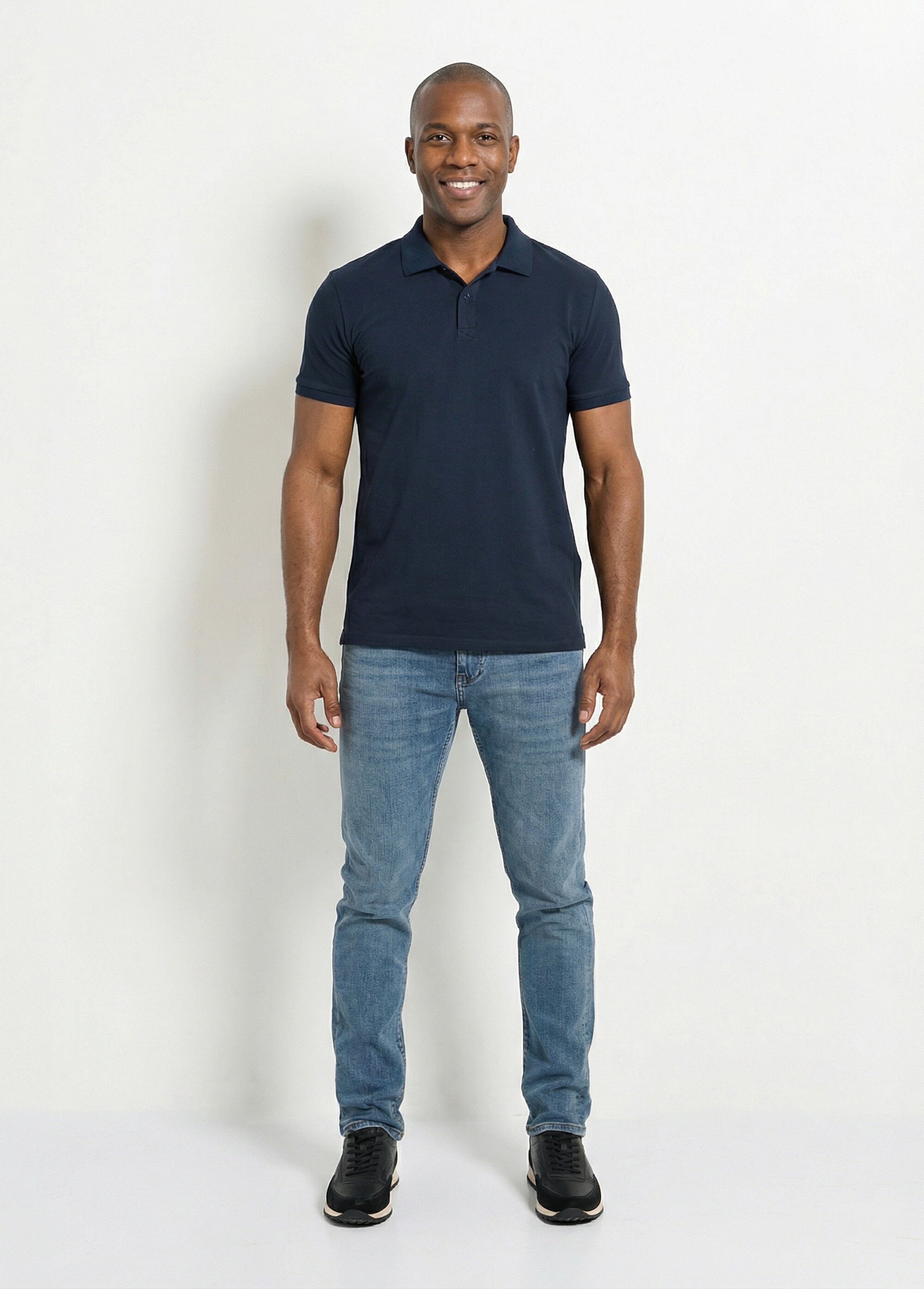 Polo homme manches courtes maille piquée Bleu LYS150 SF1