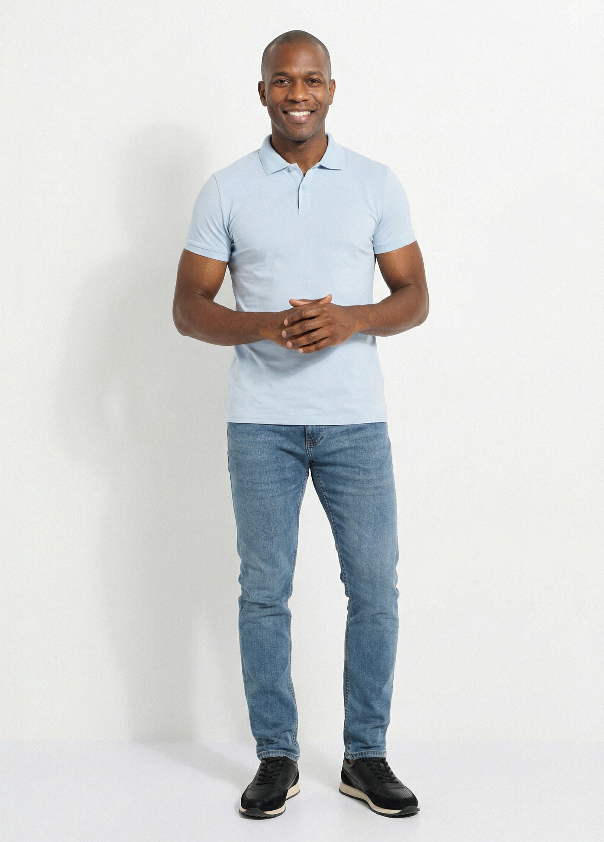 Polo homme manches courtes maille piquée Bleu LYS150 SF1