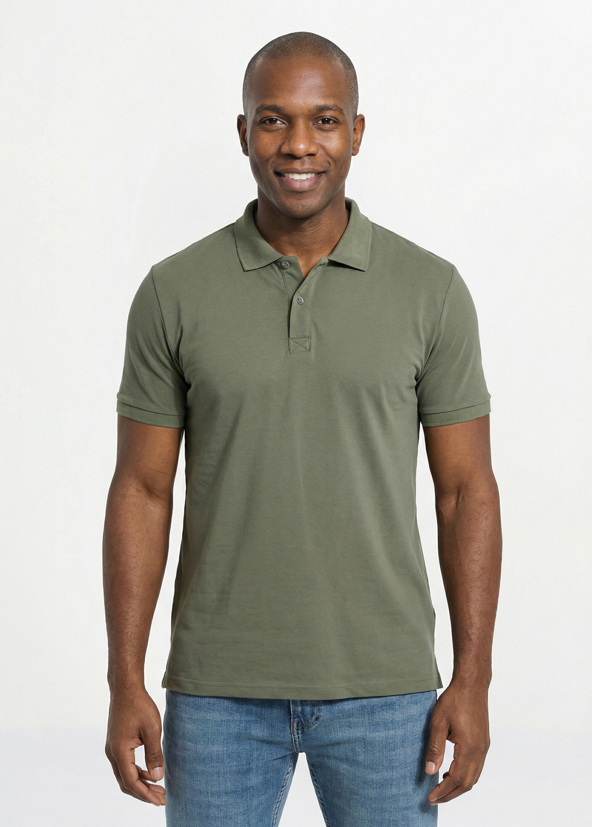 Polo homme manches courtes maille piquée Vert LYS150 FA1