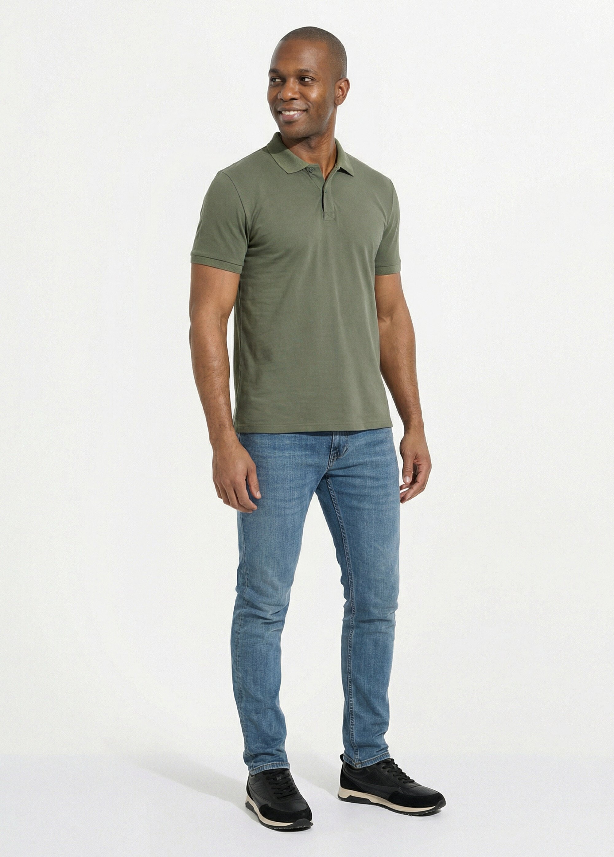 Polo homme manches courtes maille piquée Vert LYS150 SF1