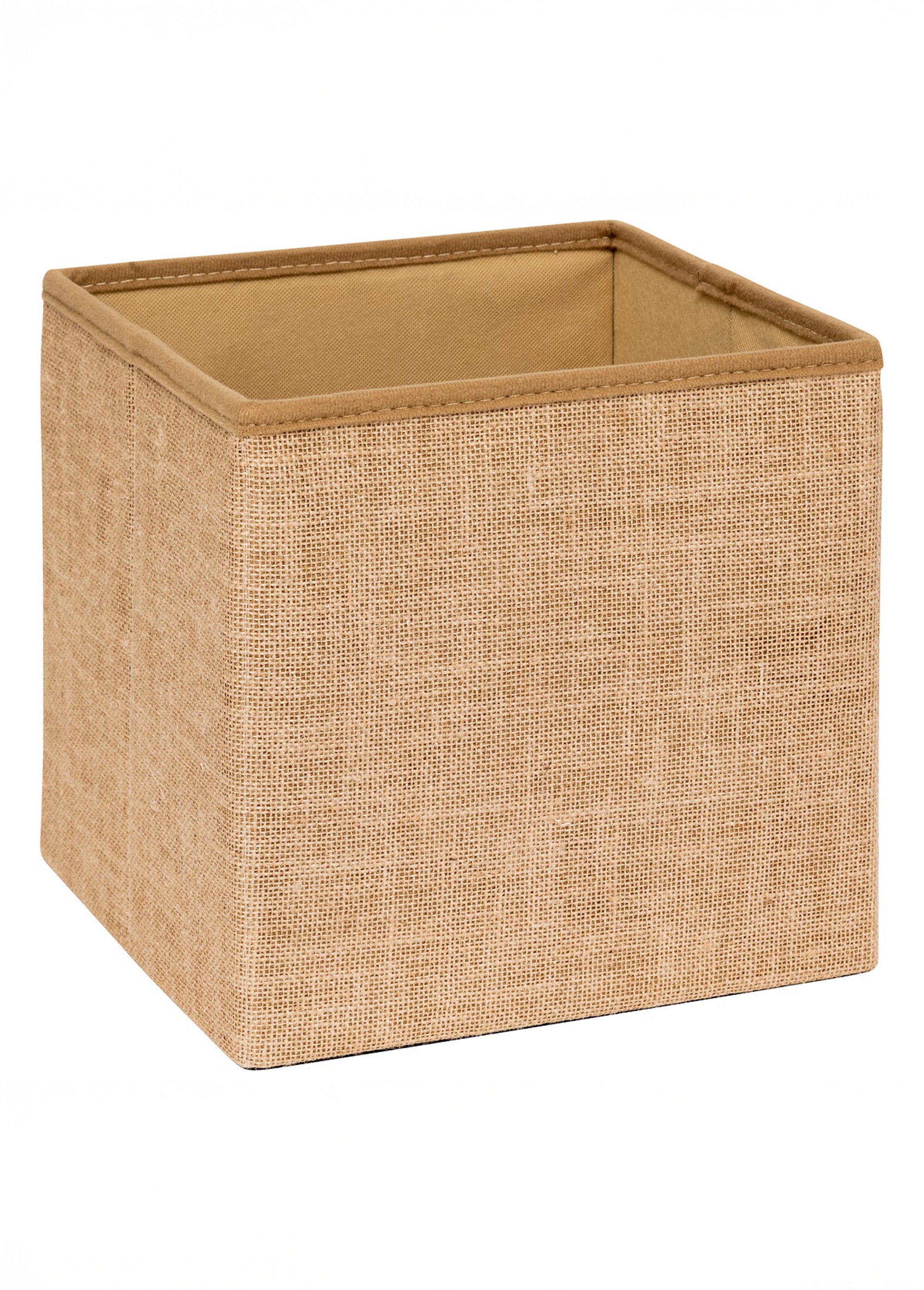 Pouf carré de rangement en toile de jute BEIGE JJA-205537 DE2