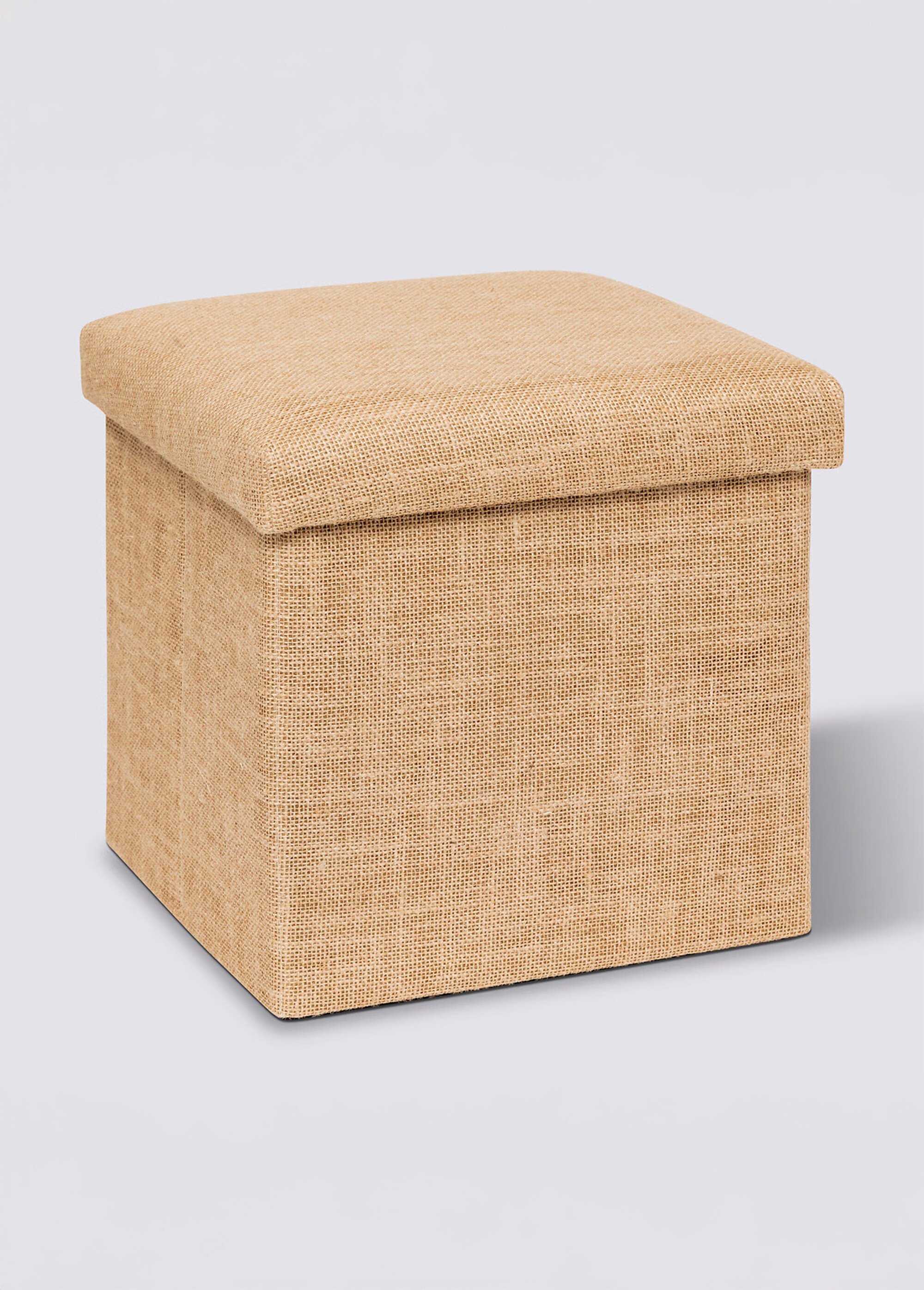 Pouf carré de rangement en toile de jute BEIGE JJA-205537 FA1