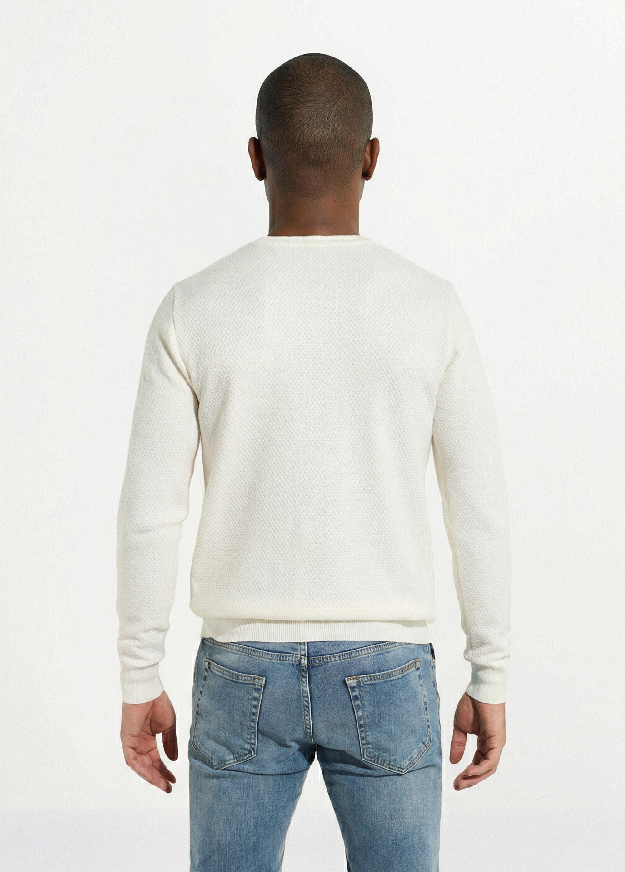 Pull maille fantaisie avec col rond