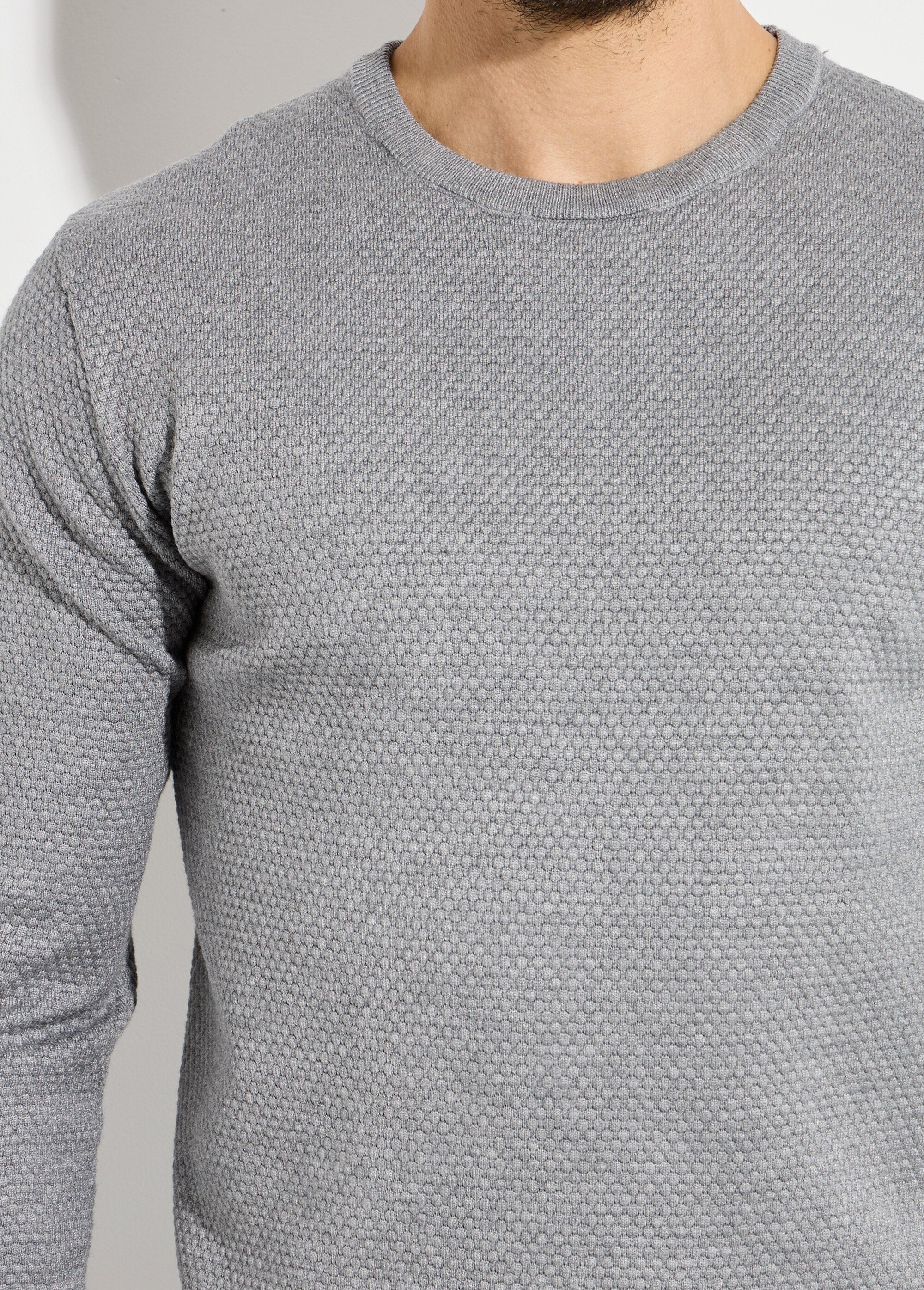 Pull maille fantaisie avec col rond