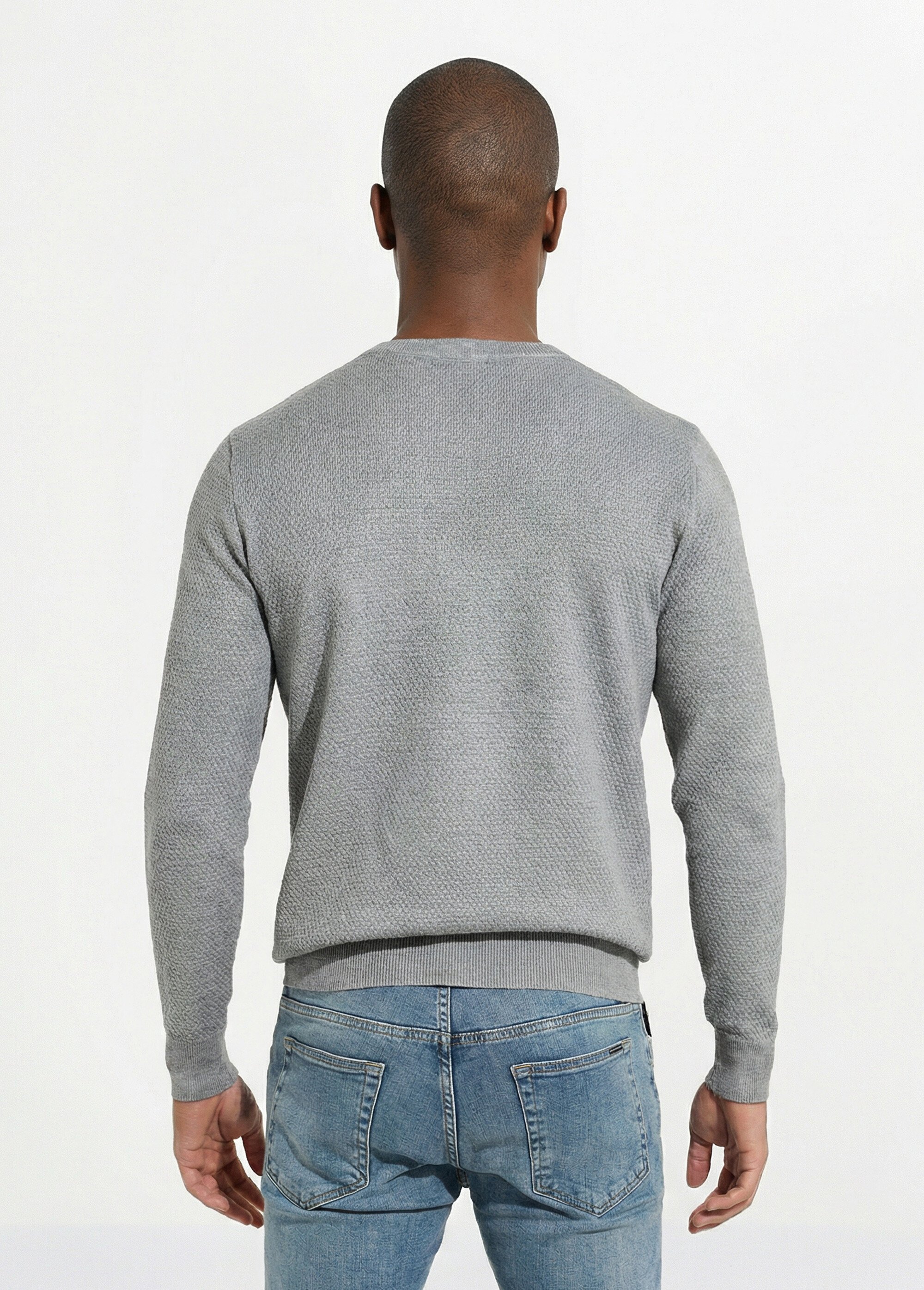 Pull maille fantaisie avec col rond