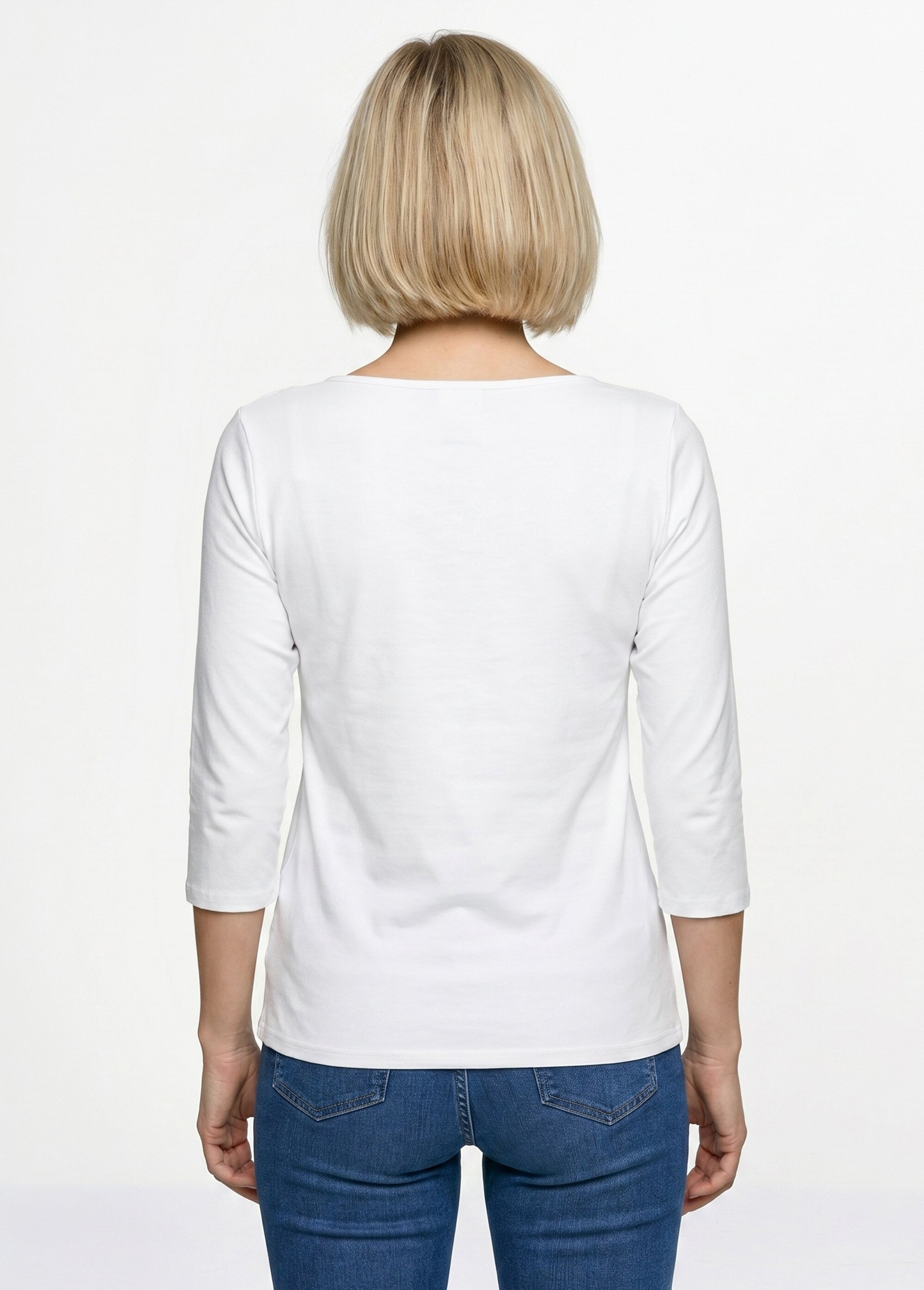 T-shirt manches 3/4 clouté fantaisie Femme Blanc CHAPLIN DO1