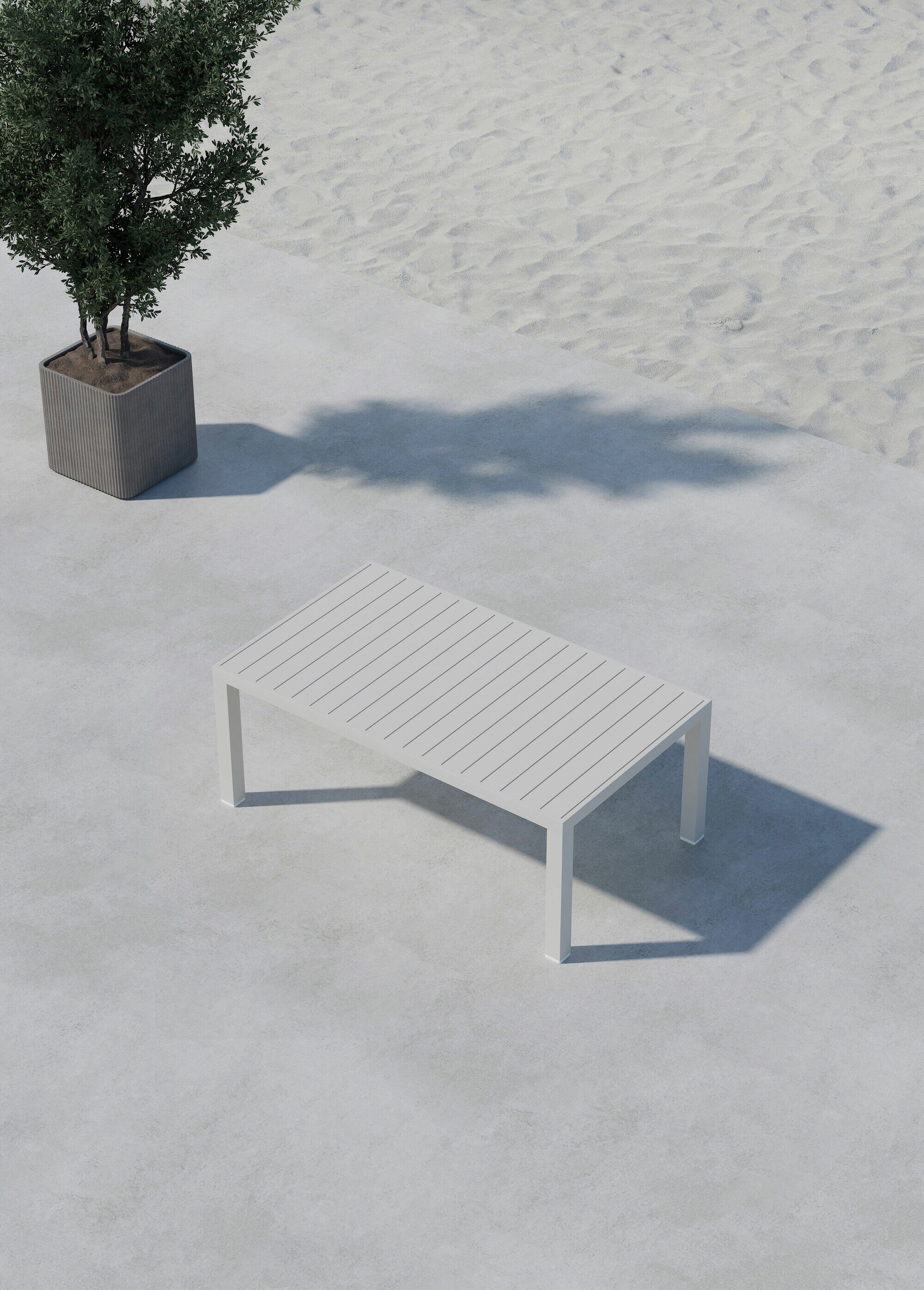 Table basse d'extérieur en alu rainuré BEIGE VEN-2113-222 SI1