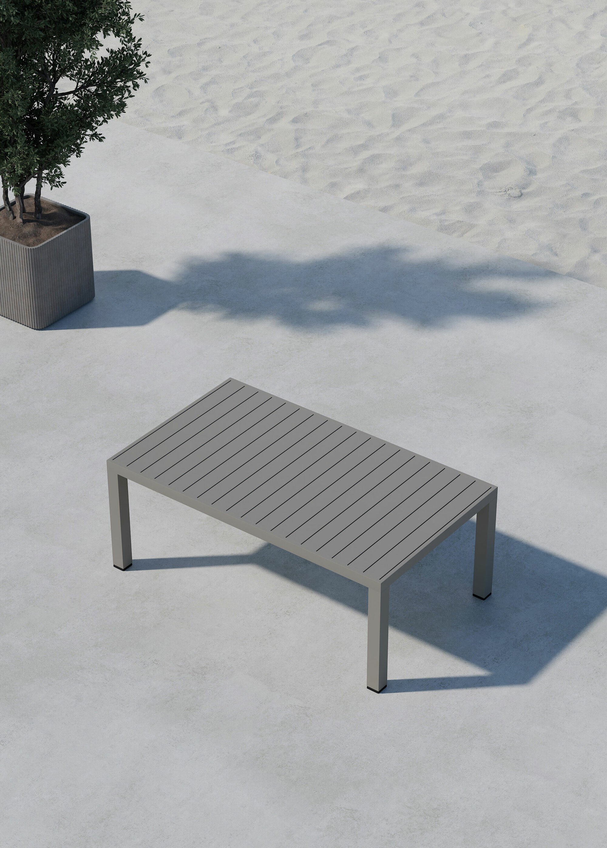 Table basse d'extérieur en alu rainuré MARRON VEN-2113-222 SI1