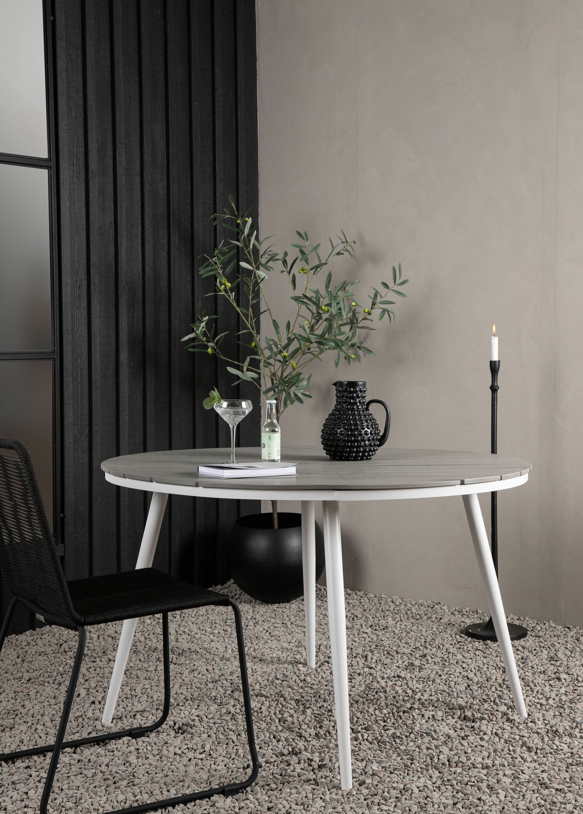 Table ronde jardin alu et érable, 120cm GRIS VEN-2080-400 SI1