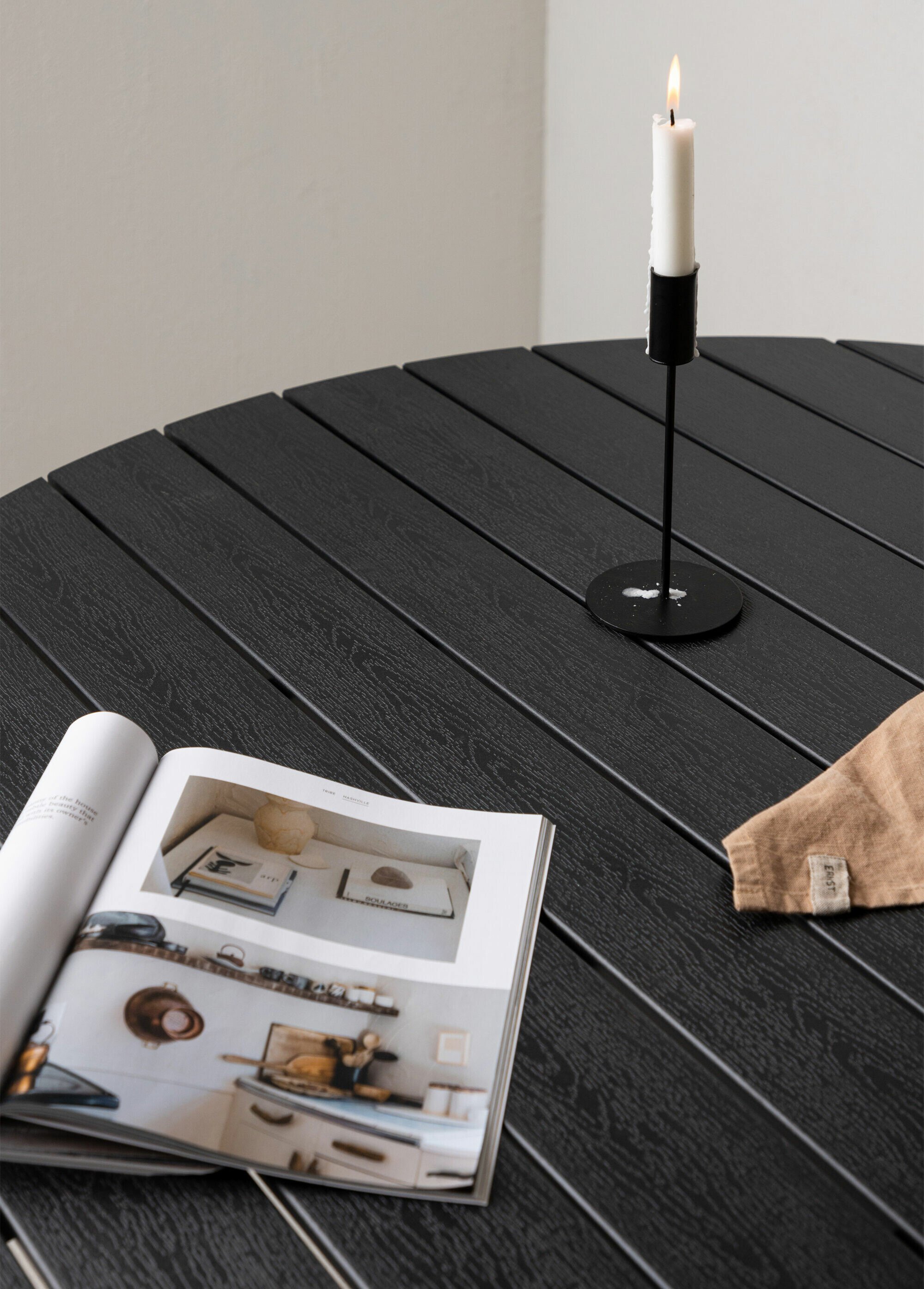 Table ronde jardin alu et érable, 120cm
