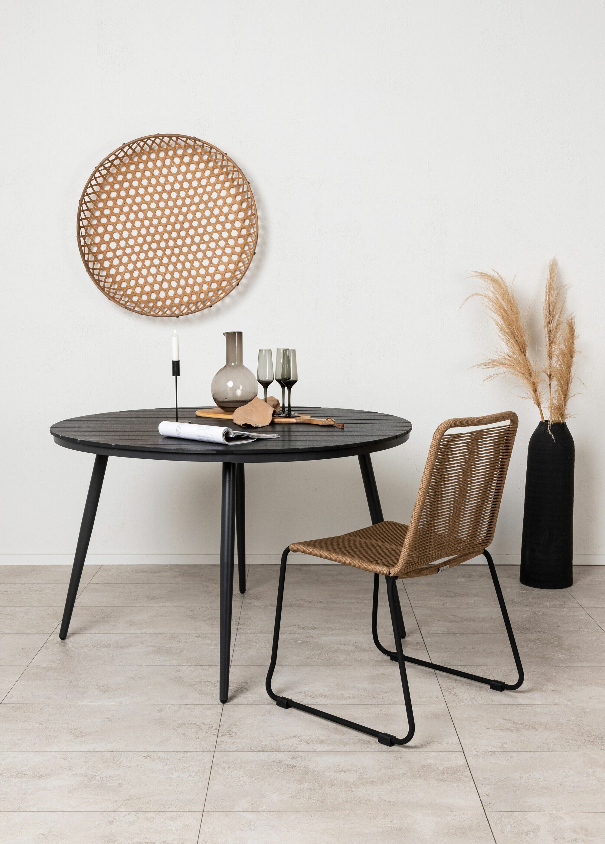 Table ronde jardin alu et érable, 120cm NOIR VEN-2080-400 SI1