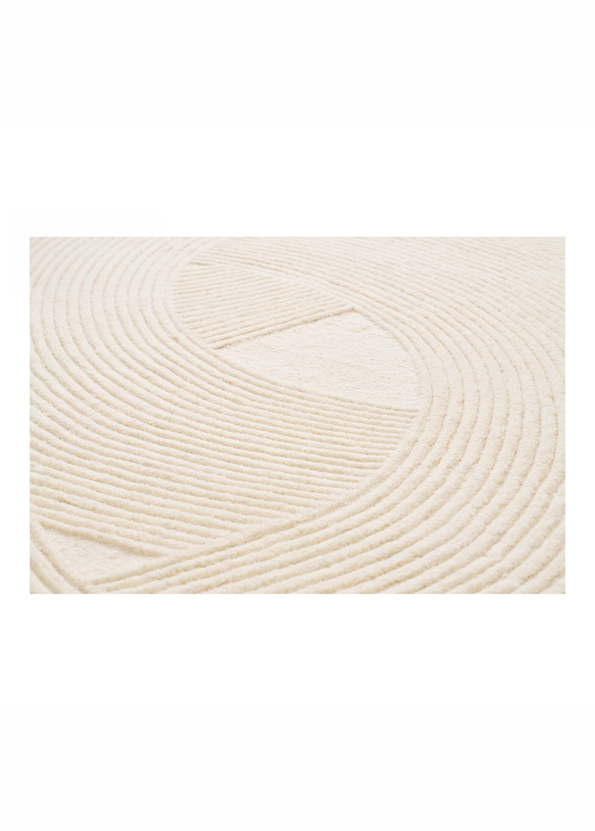 Tapis graphique pure laine tufté main 1C Beige HN-3981530 FA1