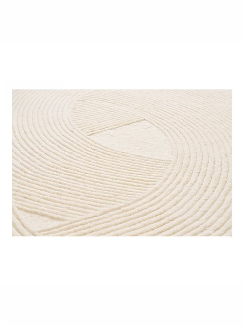 Tapis graphique pure laine tufté main 1C Beige HN-3981530 FA1