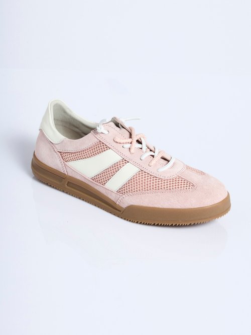 Baskets cuir double laçage largeur confort Femme Rose OSMIE FA1