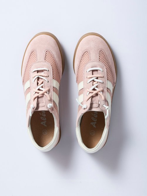 Baskets cuir double laçage largeur confort Femme Rose OSMIE OV1