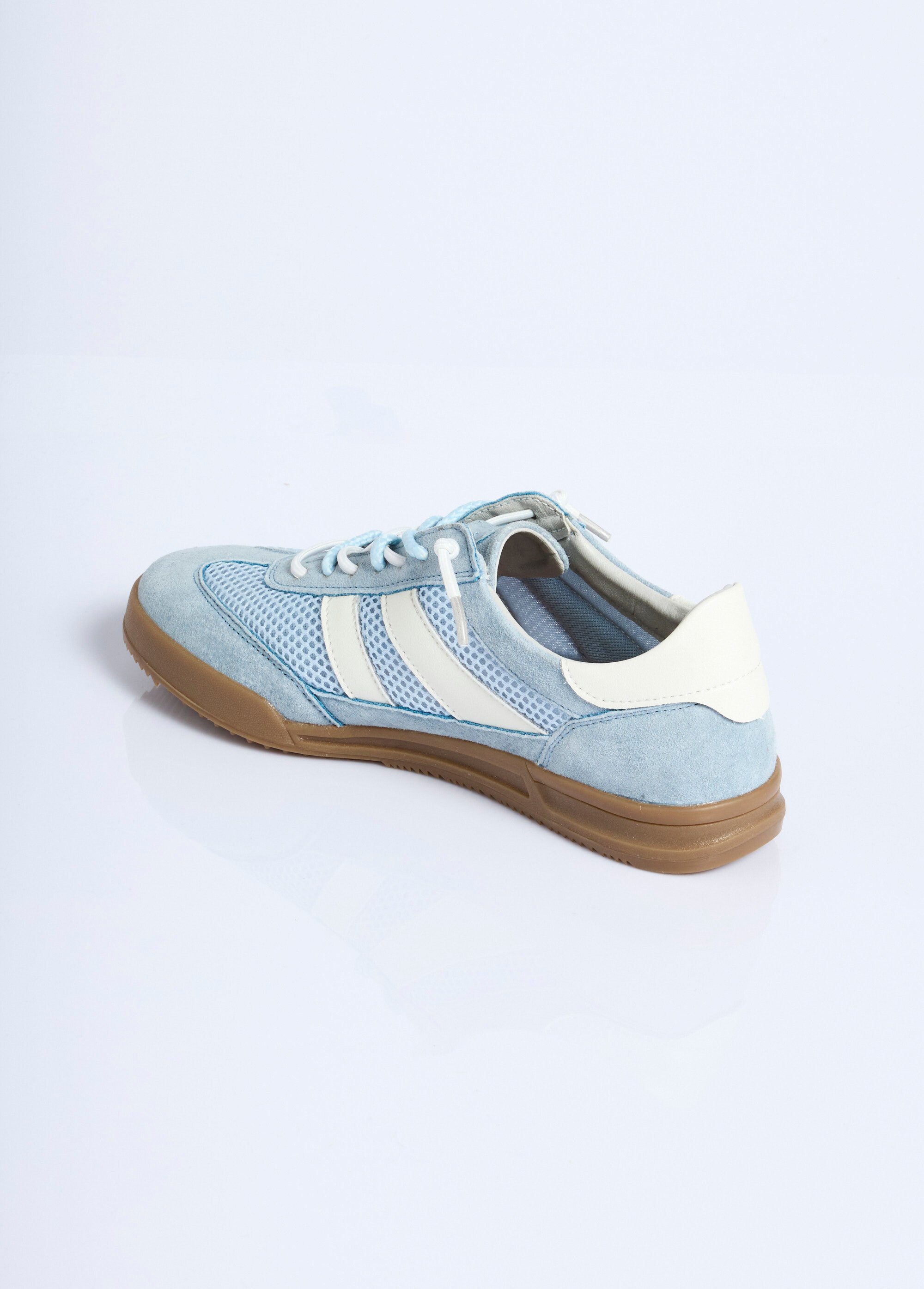 Baskets cuir double laçage largeur confort Femme Bleu OSMIE DO1