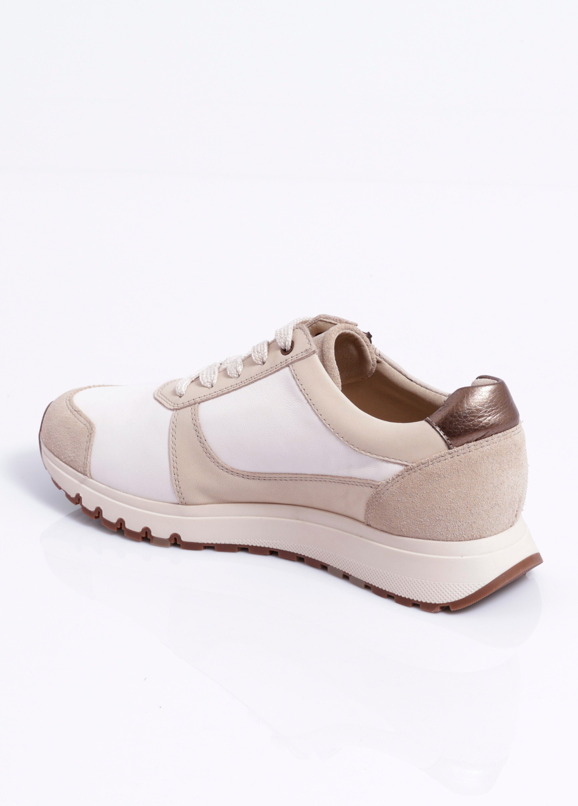 Baskets cuir multimatière largeur confort Femme Blanc OVEDA DO1