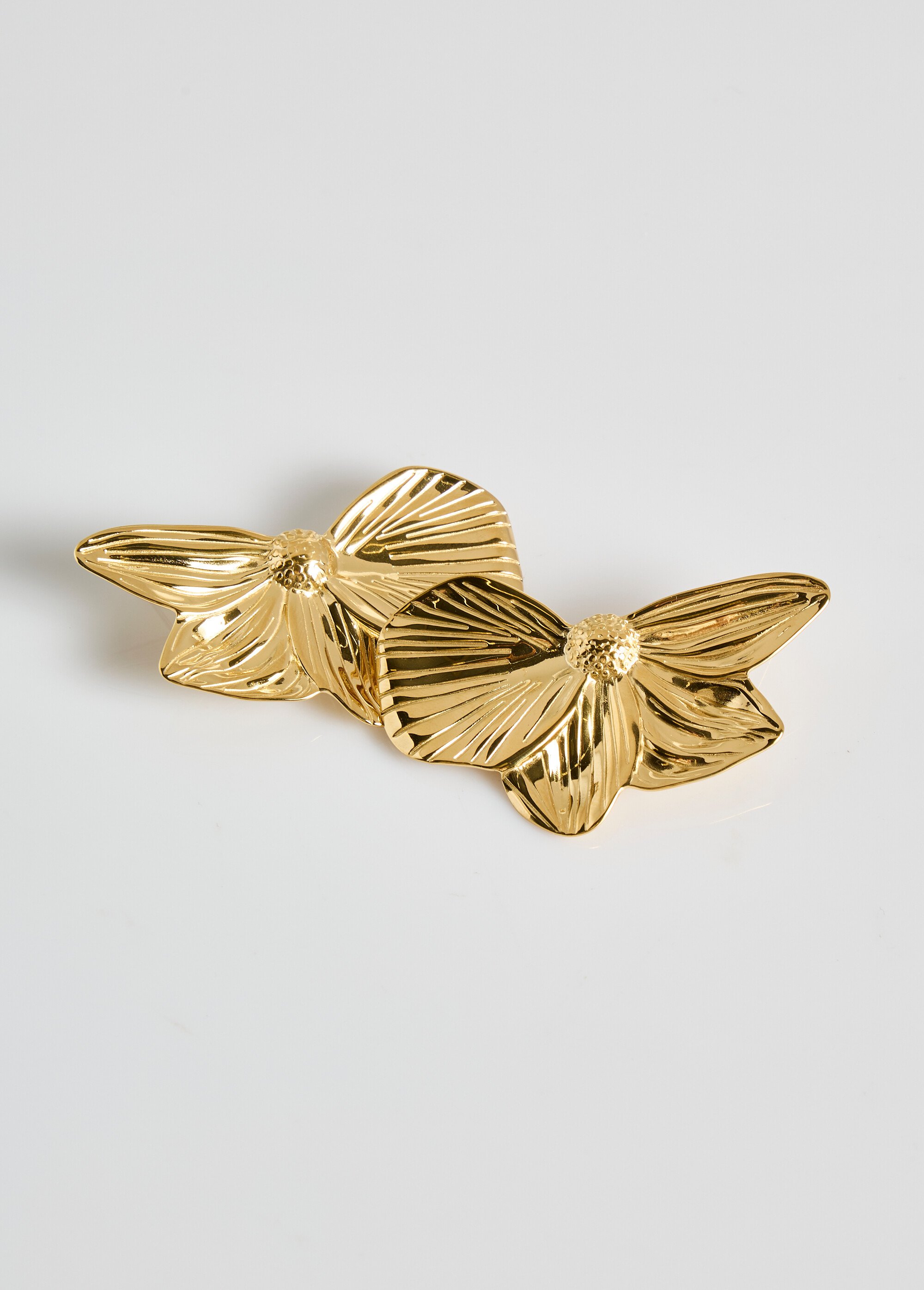 Boucles d'oreilles inox demi fleurs Doré L05-212 FA1