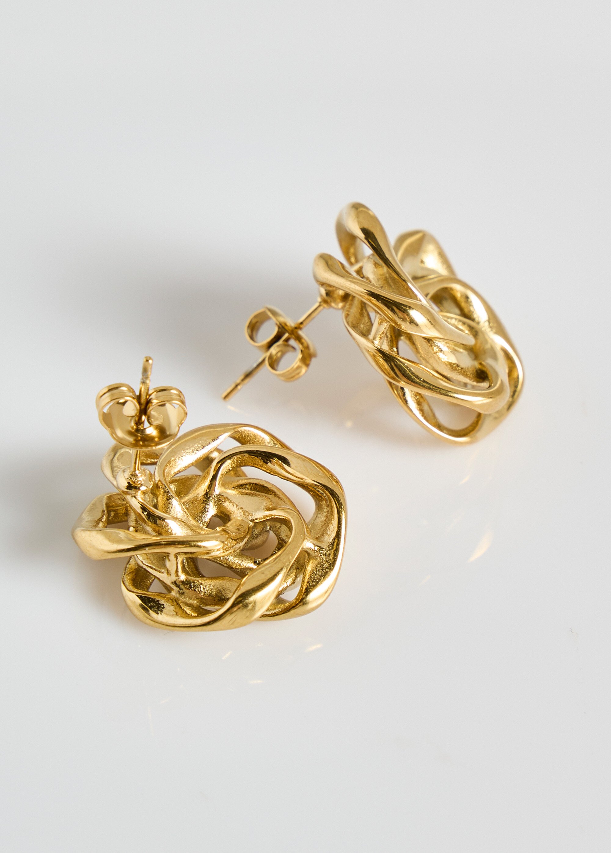 Boucles d'oreilles acier inox fleur Doré L17-271 DE1